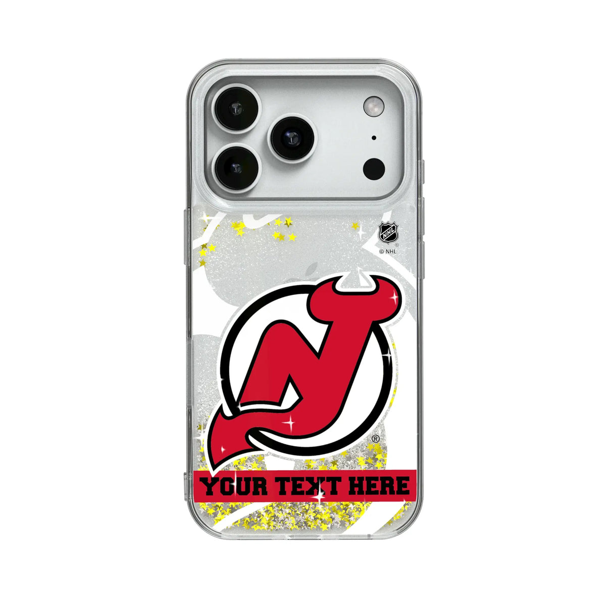 New Jersey Devils Personalized Tilt Glitter Phone Case for Apple iPhone