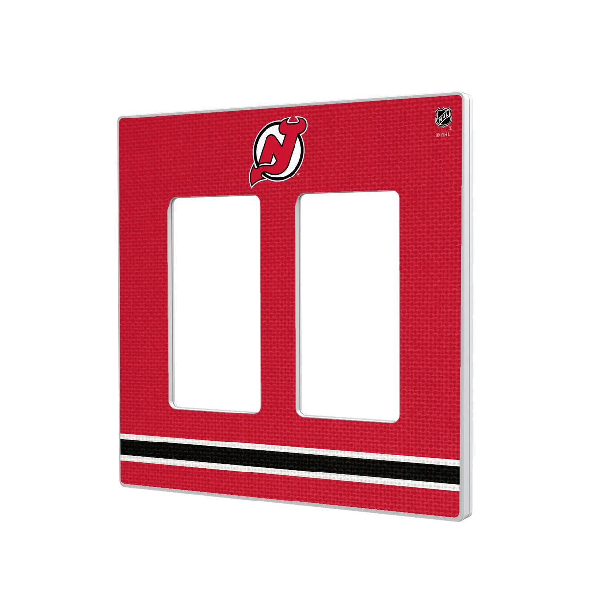 New Jersey Devils Stripe Hidden-Screw Light Switch Plate#Style_Double Rocker