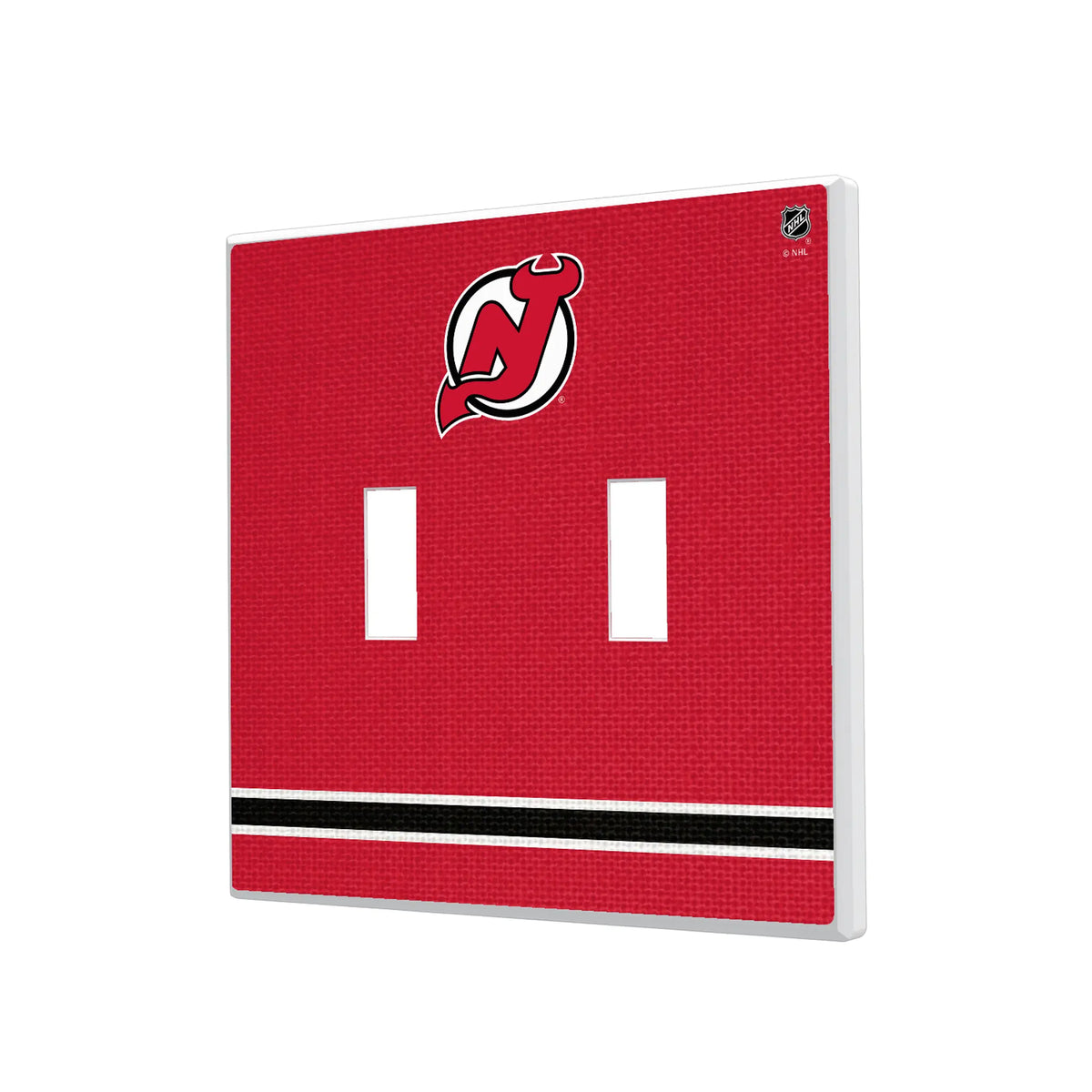 New Jersey Devils Stripe Hidden-Screw Light Switch Plate#Style_Double Toggle