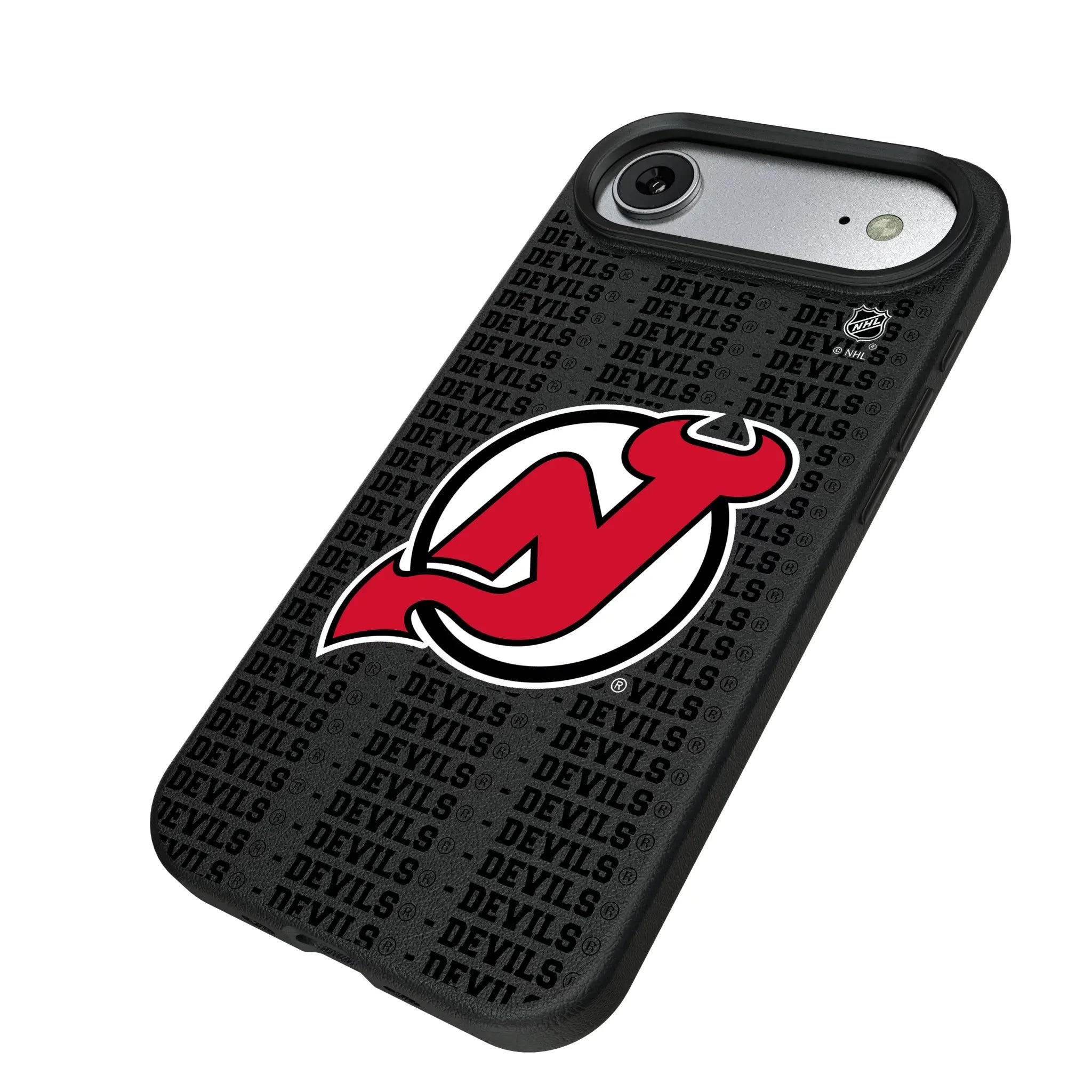 New Jersey Devils Text Backdrop iPhone MagSafe Compatible Phone Case for Apple iPhone - Isometric View#Device_iPhone Air