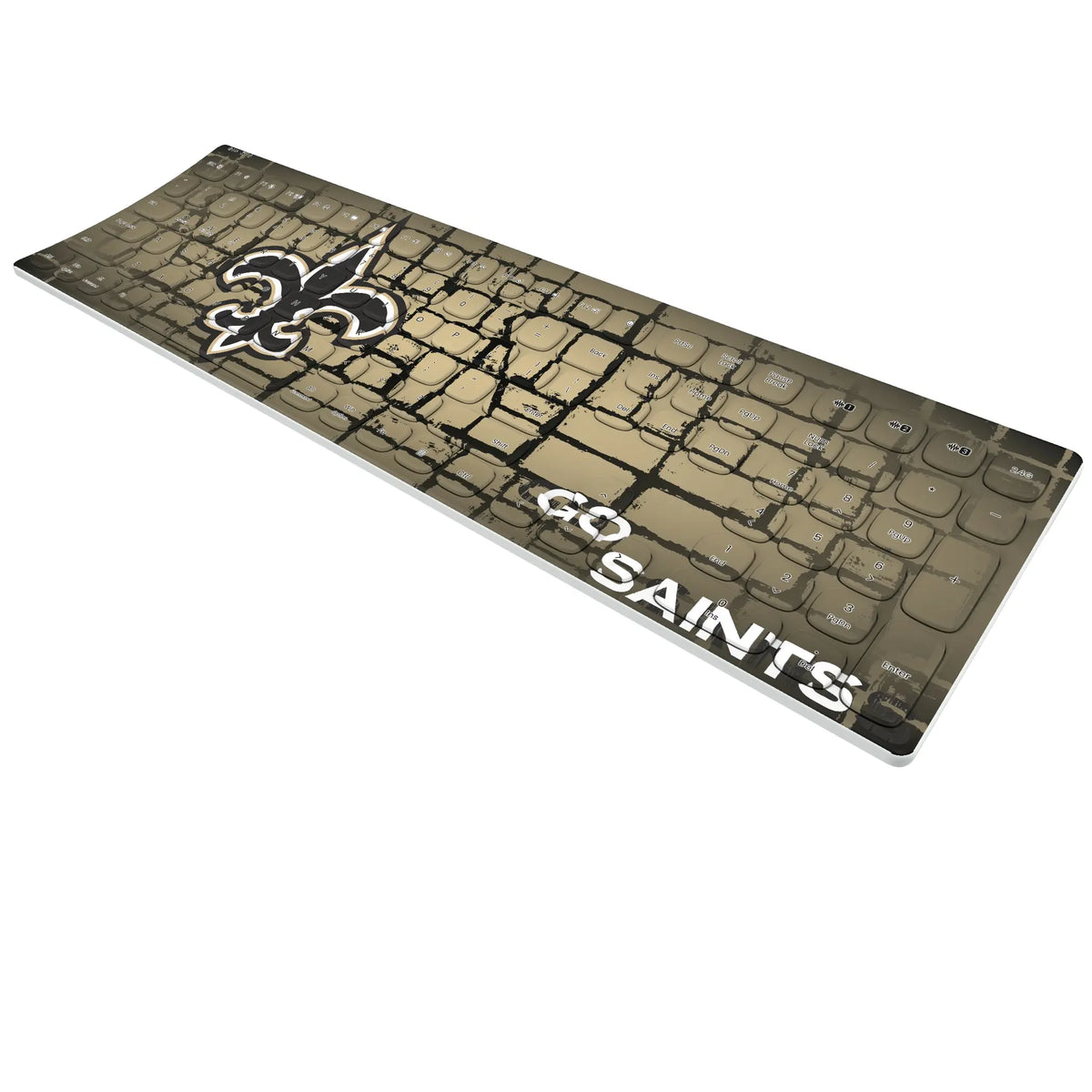 New Orleans Saints Brick KKB605 Curved Wireless Keyboard - Isometric View