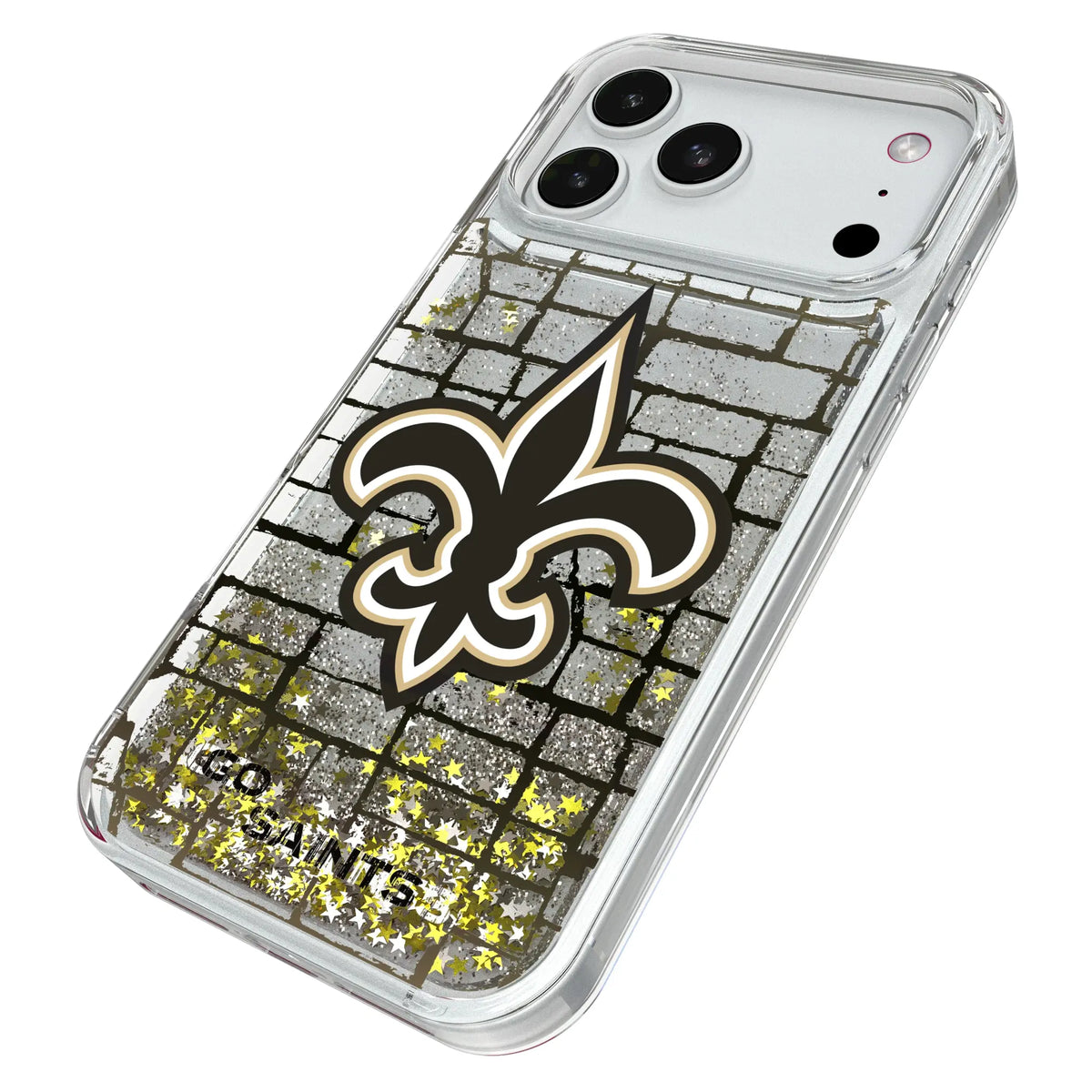 New Orleans Saints Brick iPhone Glitter Phone Case for Apple iPhone - Isometric View#Device_iPhone 18 Pro Max