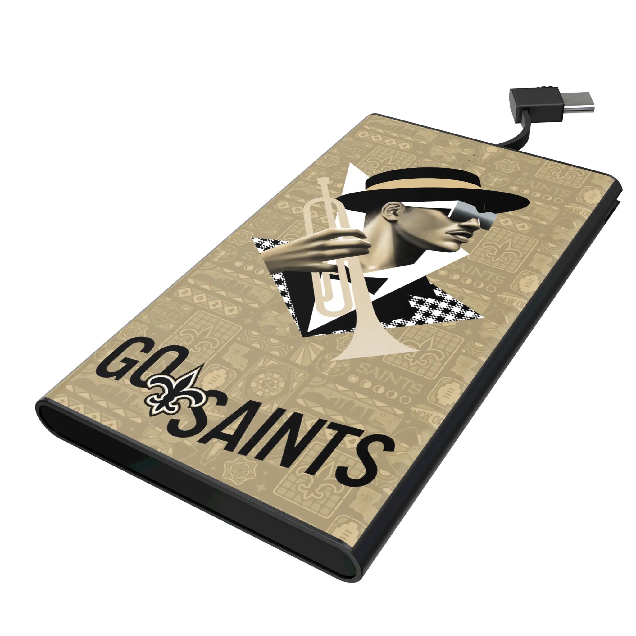 New Orleans Saints Deco 5000mAh Flat Power Bank