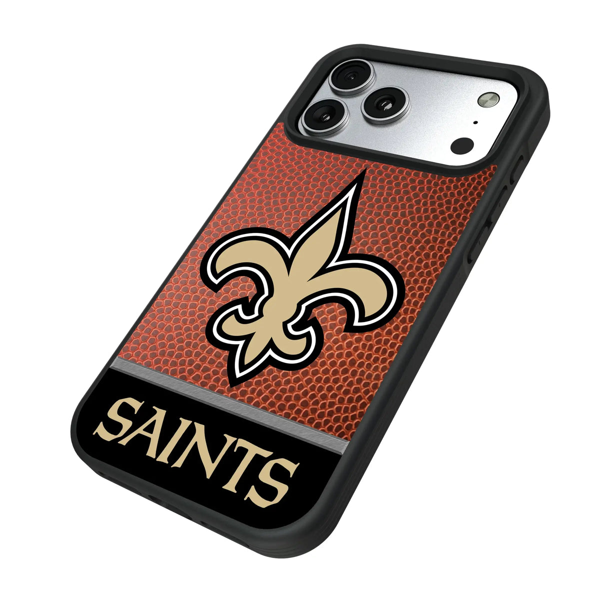 New Orleans Saints Football Wordmark iPhone Bump Phone Case for Apple iPhone - Isometric View#Device_iPhone 17 Pro Max