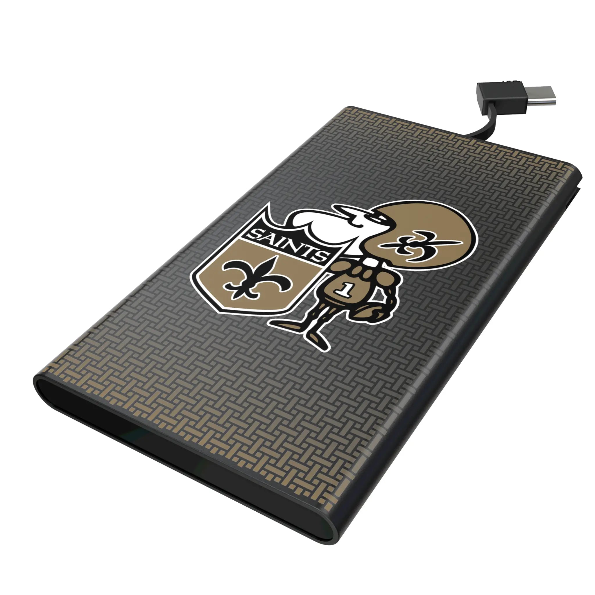 New Orleans Saints Historic Collection Linen 5000mAh Flat Power Bank