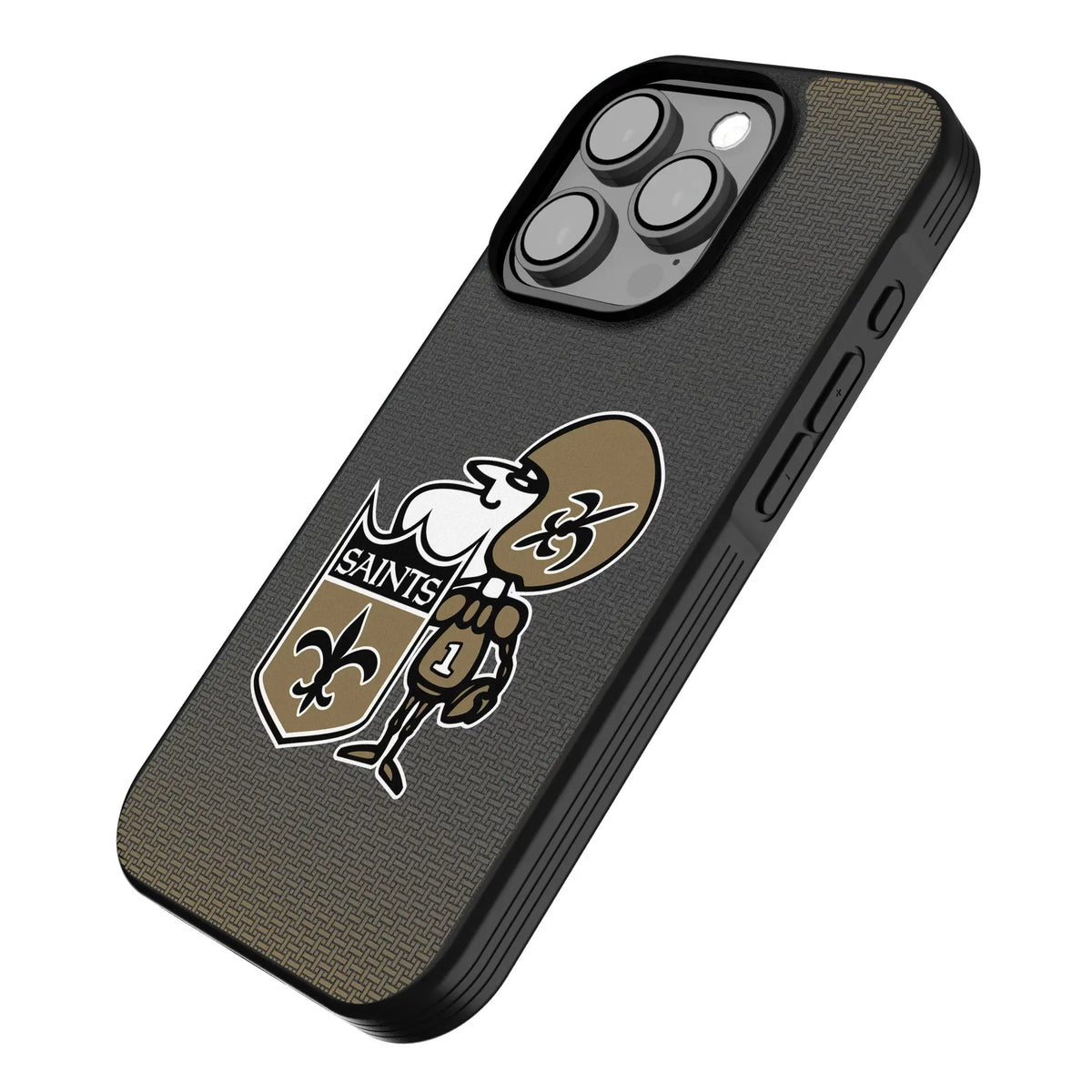 New Orleans Saints Historic Collection Linen iPhone Bump Phone Case for Apple iPhone - Isometric View