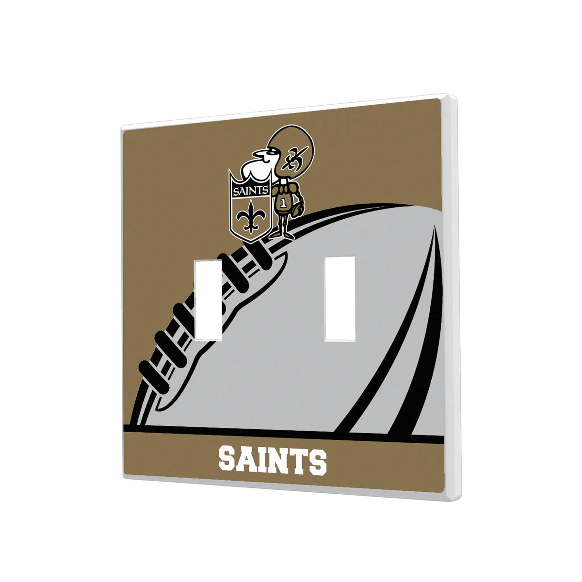 New Orleans Saints Historic Collection Passtime Hidden-Screw Light Switch Plate#Style_Double Toggle