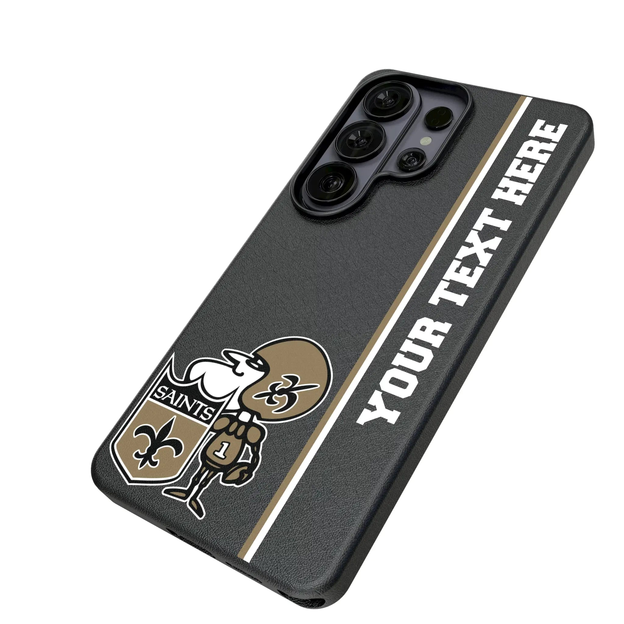 New Orleans Saints Historic Collection Personalized Sidebard Galaxy MagSafe Compatible Phone Case for Samsung Galaxy - Isometric View#Device_Galaxy S26 Ultra
