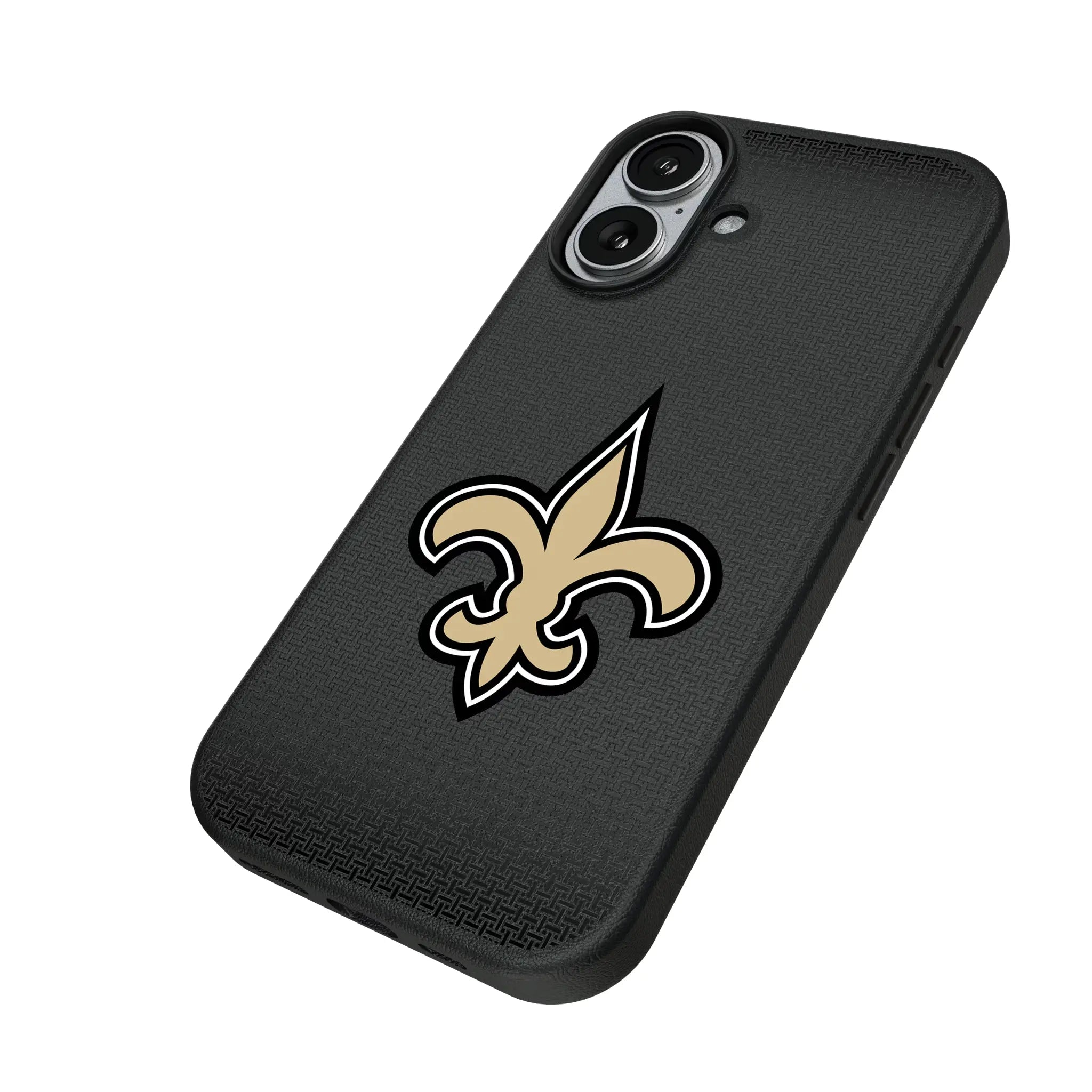 New Orleans Saints Linen iPhone MagSafe Compatible Phone Case for Apple iPhone - Isometric View#Device_iPhone 17