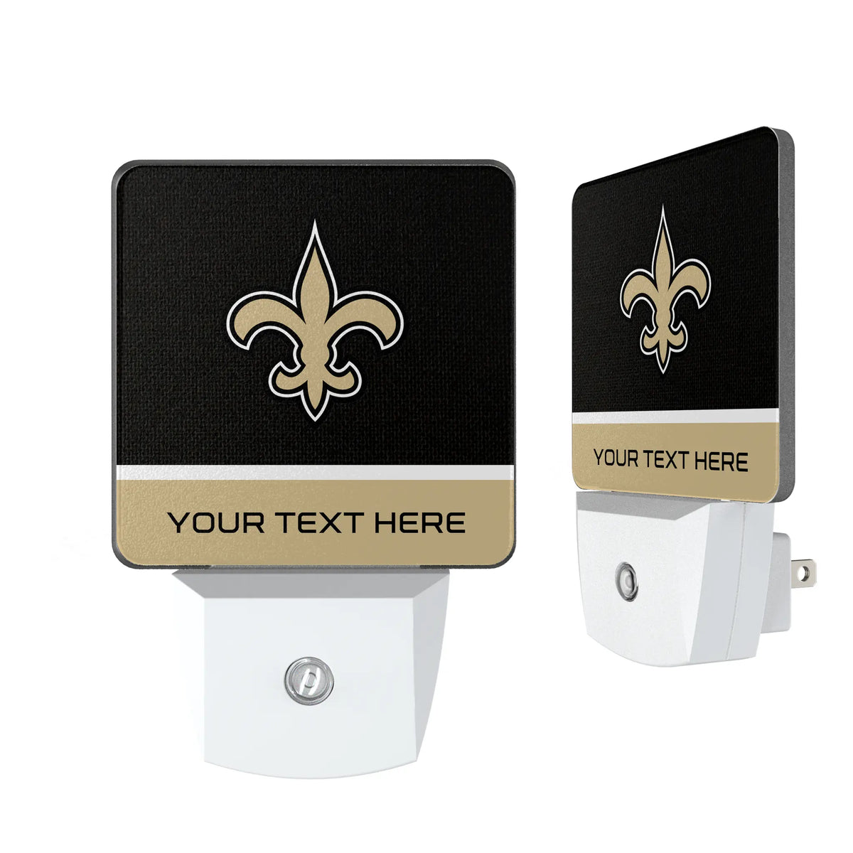 New Orleans Saints Personalized Endzone Solid Night Light 2-Pack