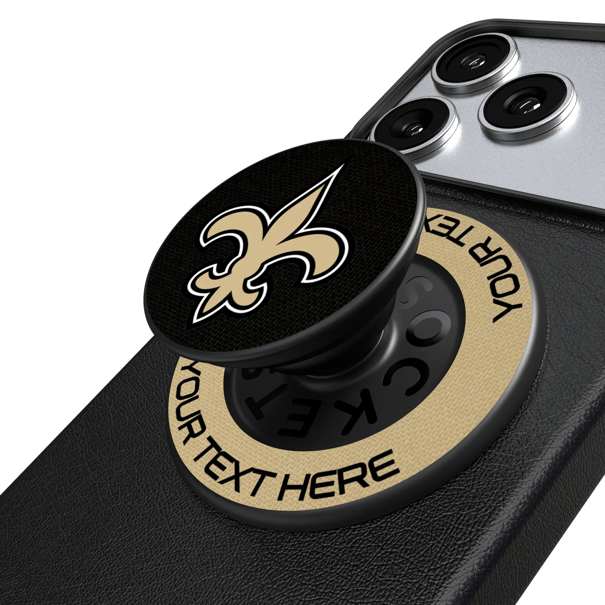 New Orleans Saints Personalized Endzone Solid Popsockets Round Magnetic