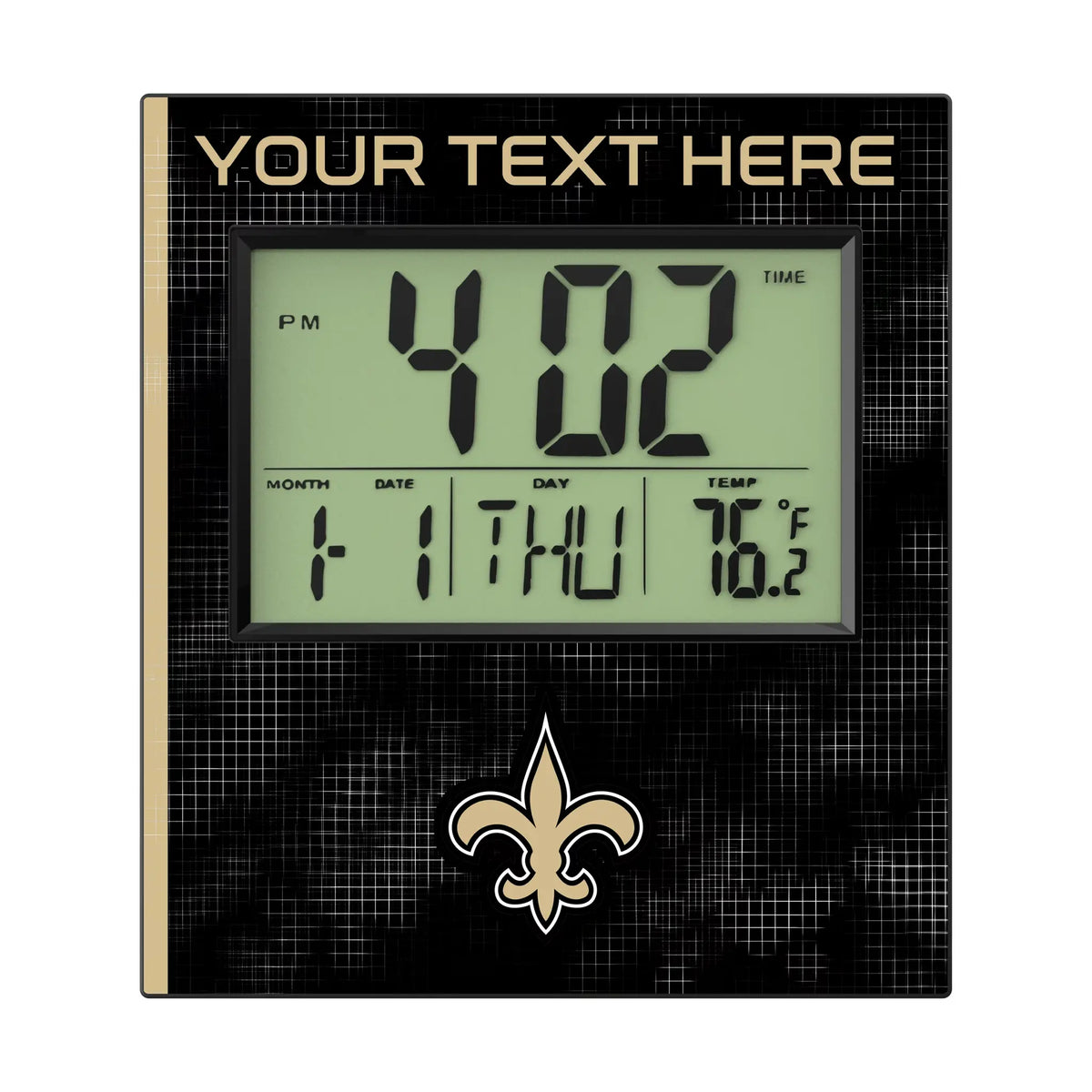 New Orleans Saints Personalized Hatch Wall Clock