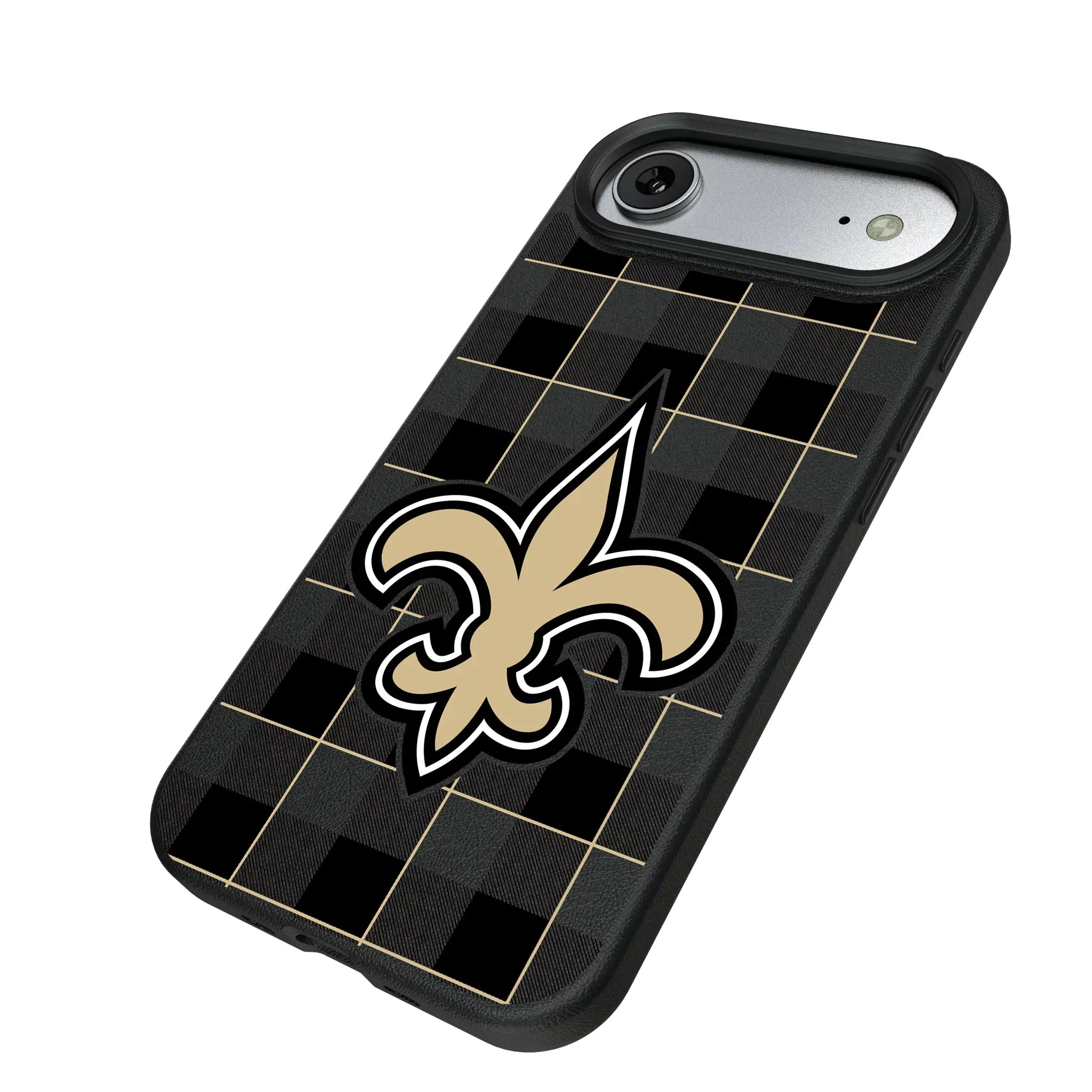 New Orleans Saints Plaid iPhone MagSafe Compatible Phone Case for Apple iPhone - Isometric View#Device_iPhone Air