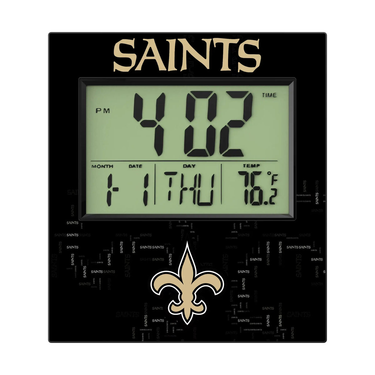 New Orleans Saints Quadtile Wall Clock