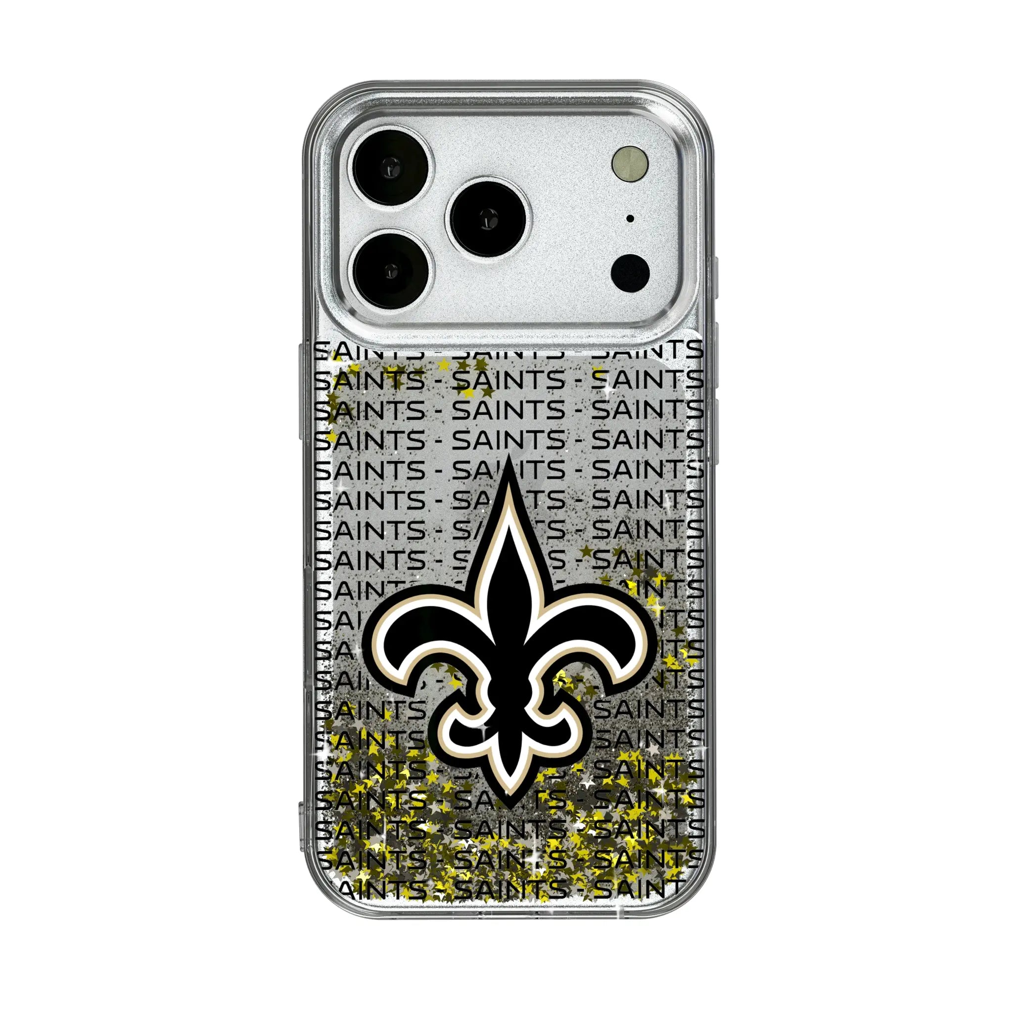 New Orleans Saints Text Backdrop iPhone Glitter Phone Case for Apple iPhone