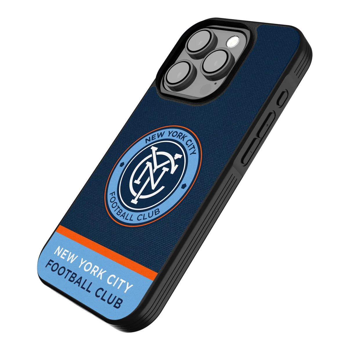 New York City FC Endzone Solid iPhone Bump Phone Case for Apple iPhone - Isometric View