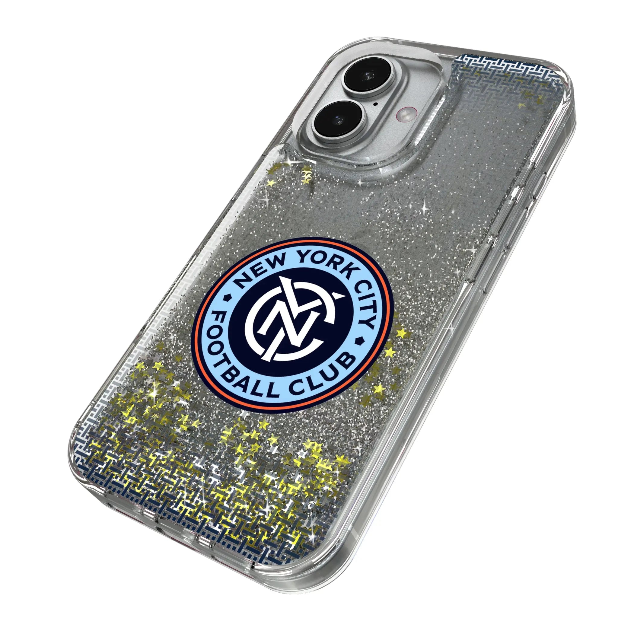 New York City FC Linen iPhone Glitter Phone Case for Apple iPhone - Isometric View