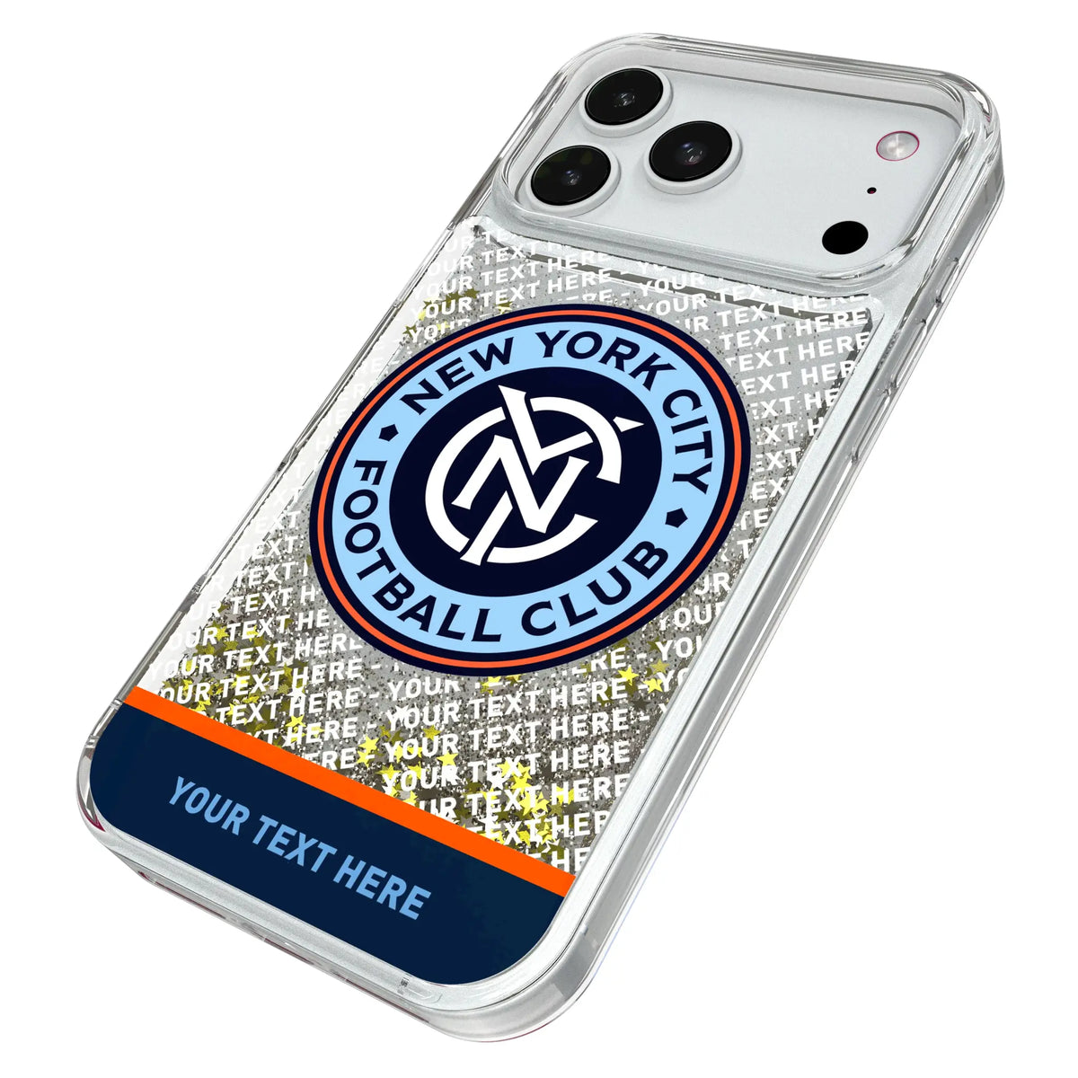 New York City FC Personalized EndZone Plus iPhone Glitter Phone Case for Apple iPhone - Isometric View#Device_iPhone 18 Pro Max