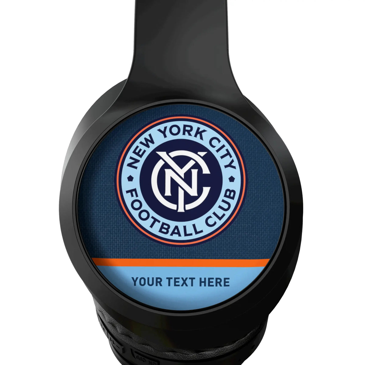 New York City FC Personalized Endzone Solid Wireless Over-Ear Headphones With Case - Detail
