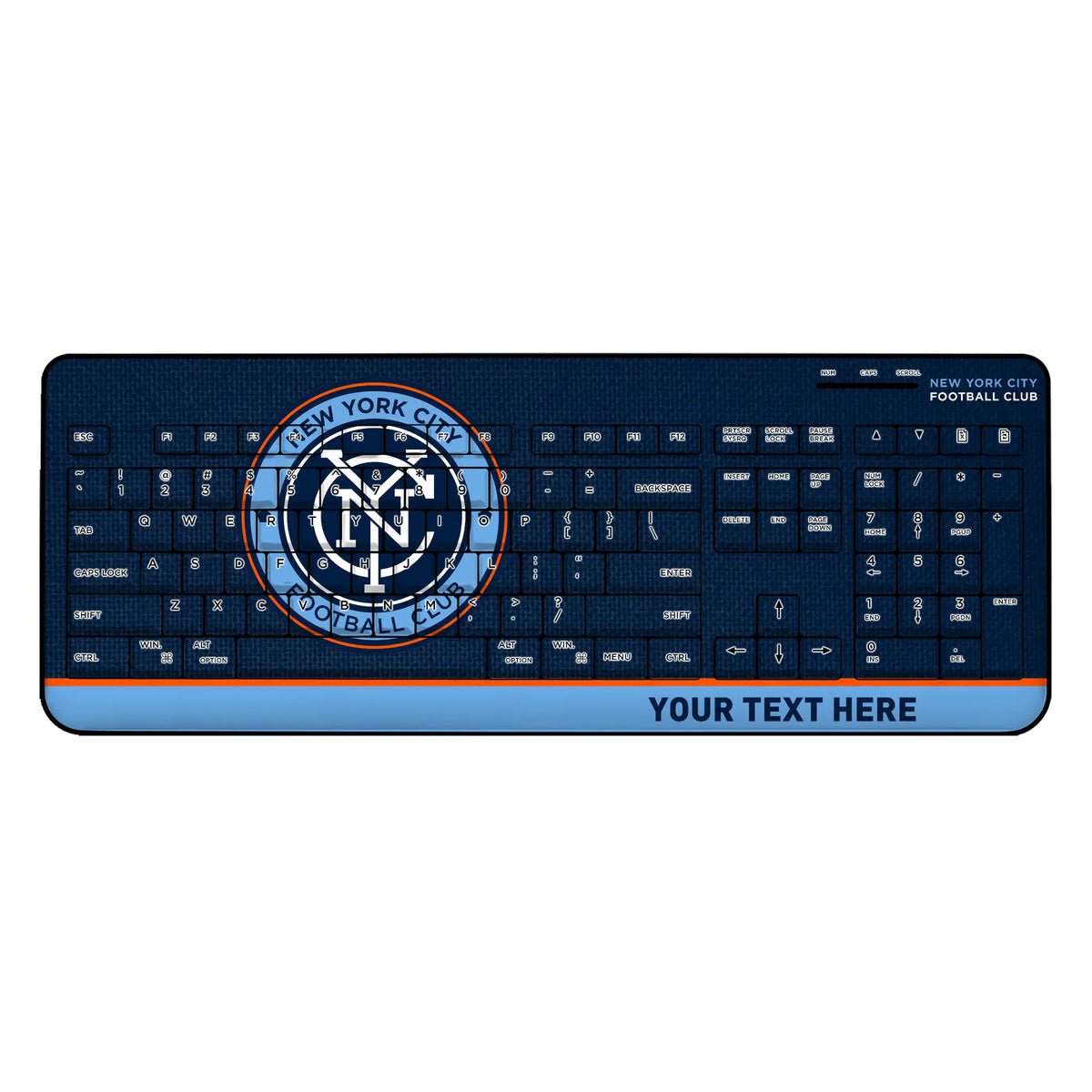 New York City FC Personalized Endzone Solid Wireless USB Keyboard