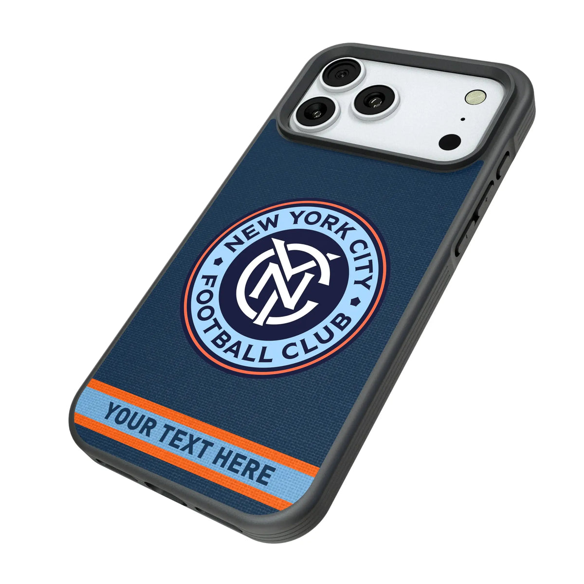 New York City FC Personalized Stripe iPhone Bump Phone Case for Apple iPhone - Isometric View#Device_iPhone 18 Pro Max