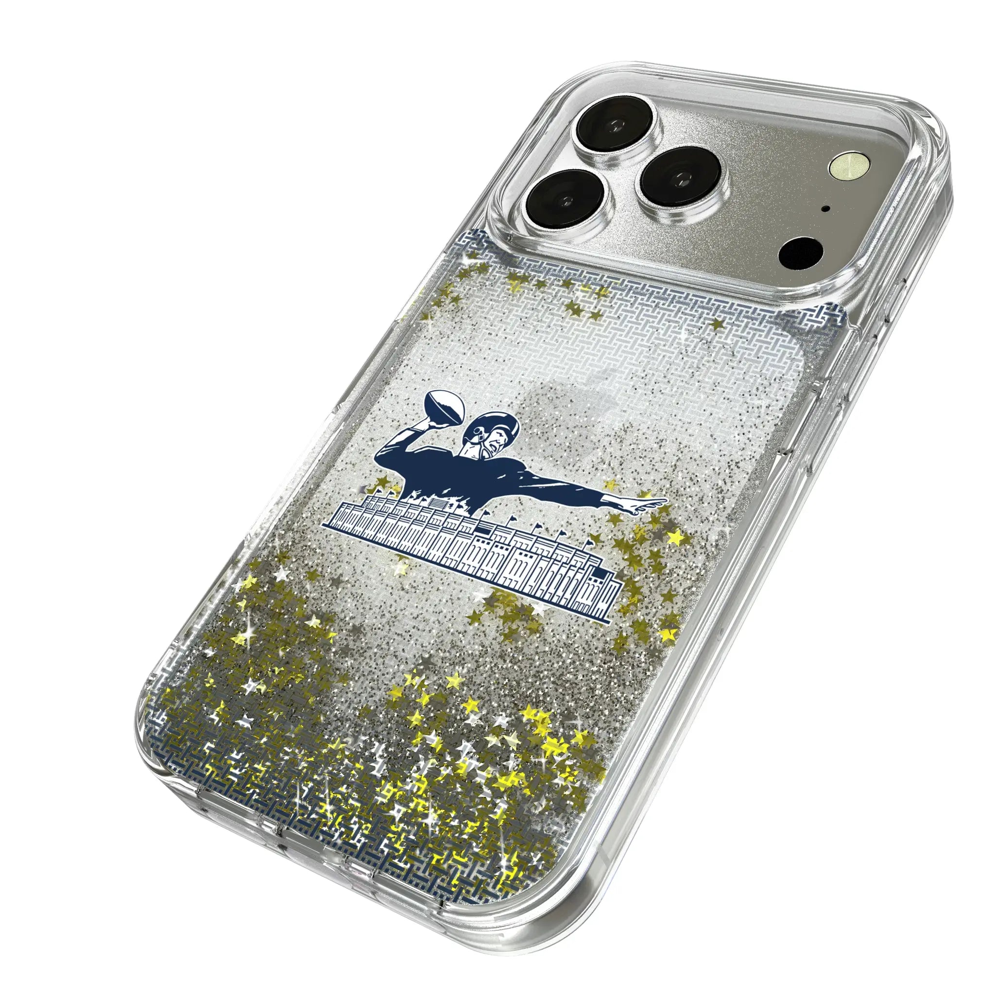 New York Giants 1960-1966 Historic Collection Linen iPhone Glitter Phone Case for Apple iPhone - Isometric View