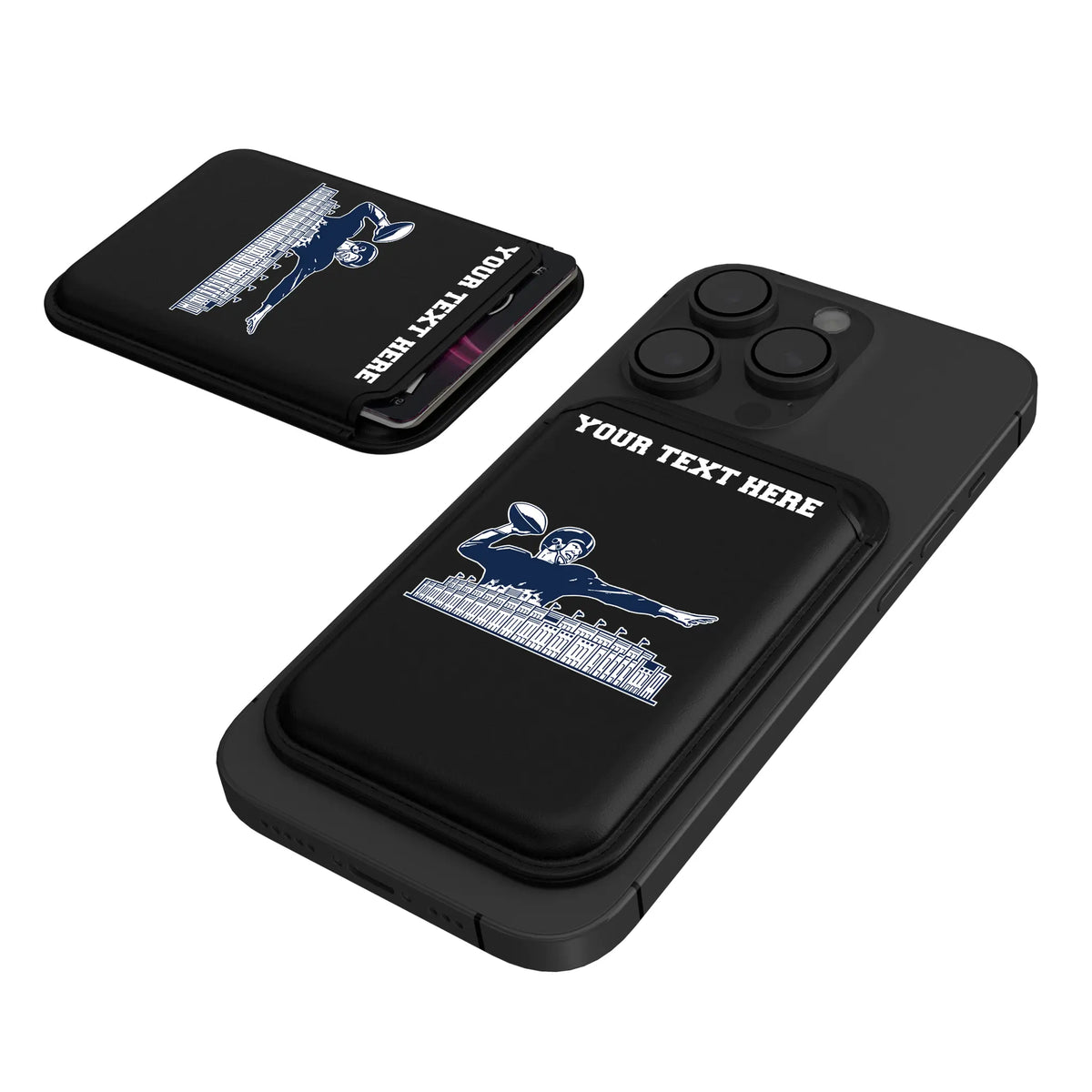 New York Giants 1960-1966 Historic Collection Personalized Insignia Black Magnetic Credit Card Wallet