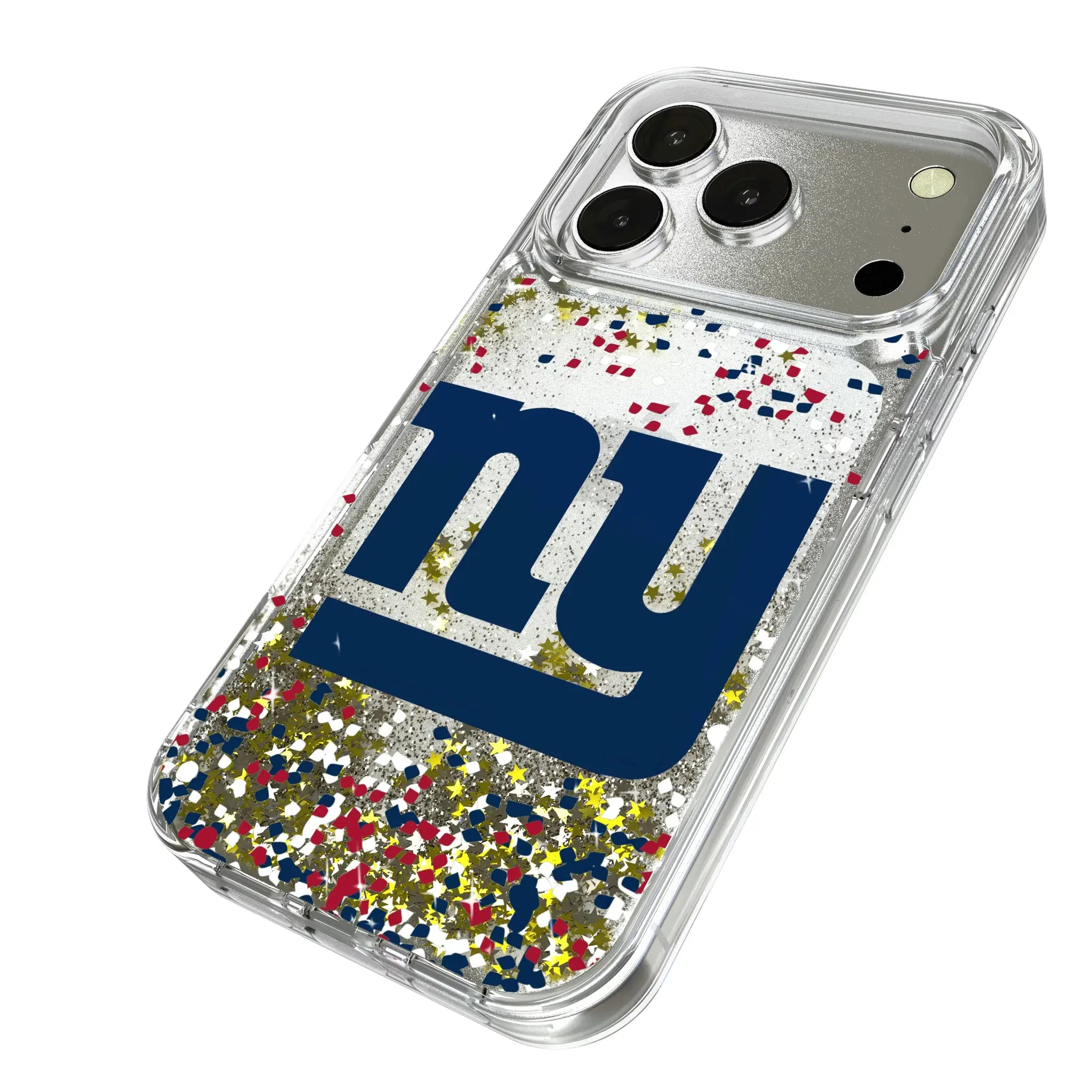 New York Giants Confetti iPhone Glitter Phone Case for Apple iPhone - Isometric View