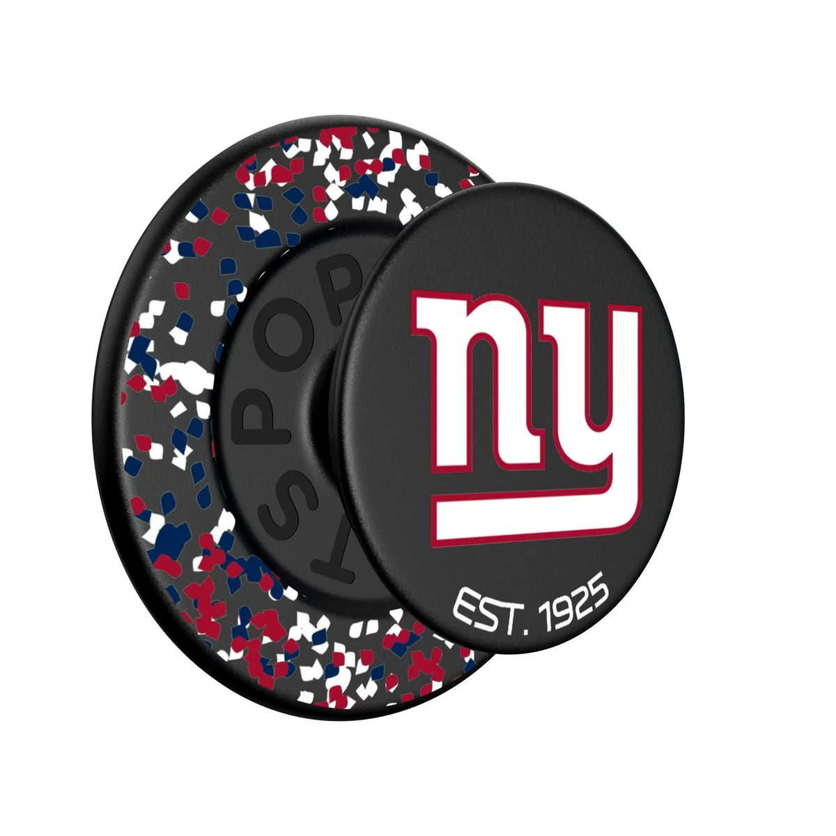 New York Giants Confetti Popsockets Round Magnetic - Isometric View
