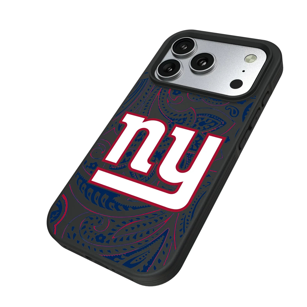 New York Giants Paisley iPhone Bump Phone Case for Apple iPhone - Isometric View#Device_iPhone 17 Pro