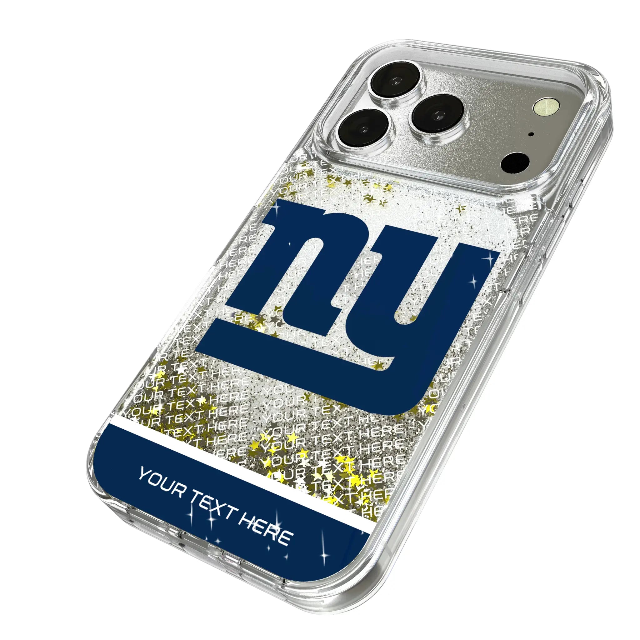 New York Giants Personalized EndZone Plus iPhone Glitter Phone Case for Apple iPhone - Isometric View