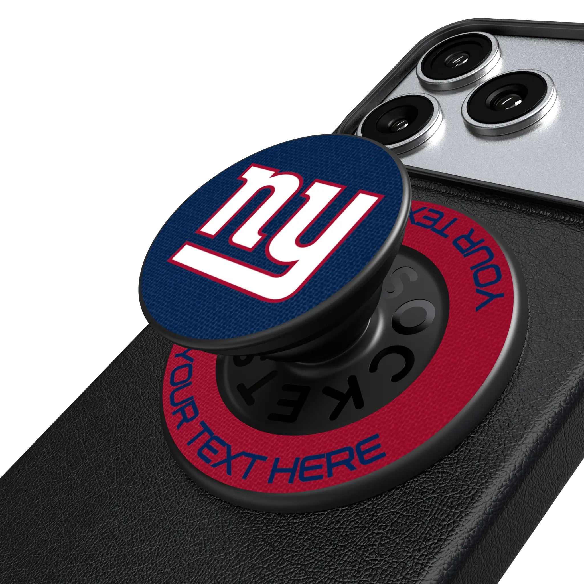 New York Giants Personalized Endzone Solid Popsockets Round Magnetic
