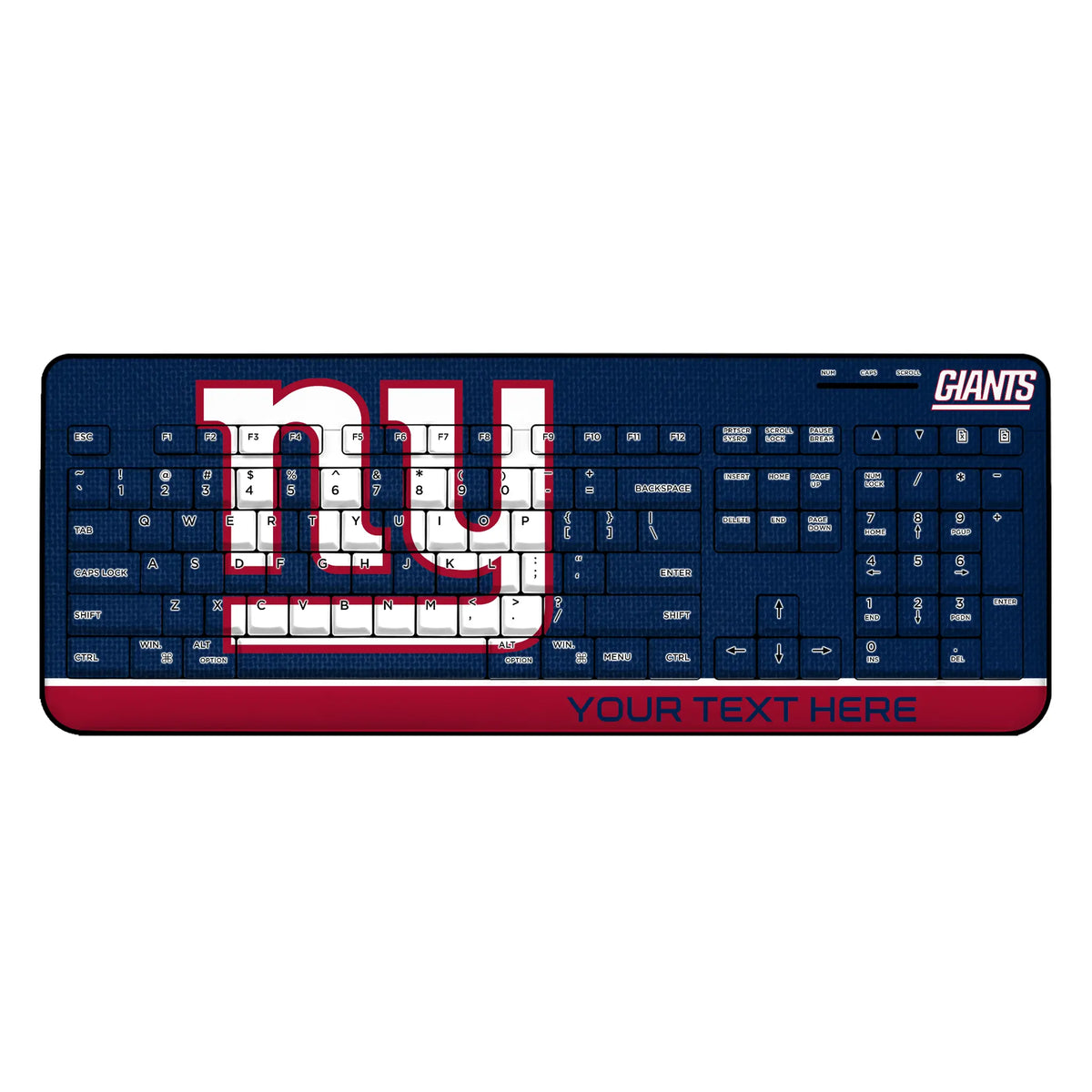 New York Giants Personalized Endzone Solid Wireless USB Keyboard