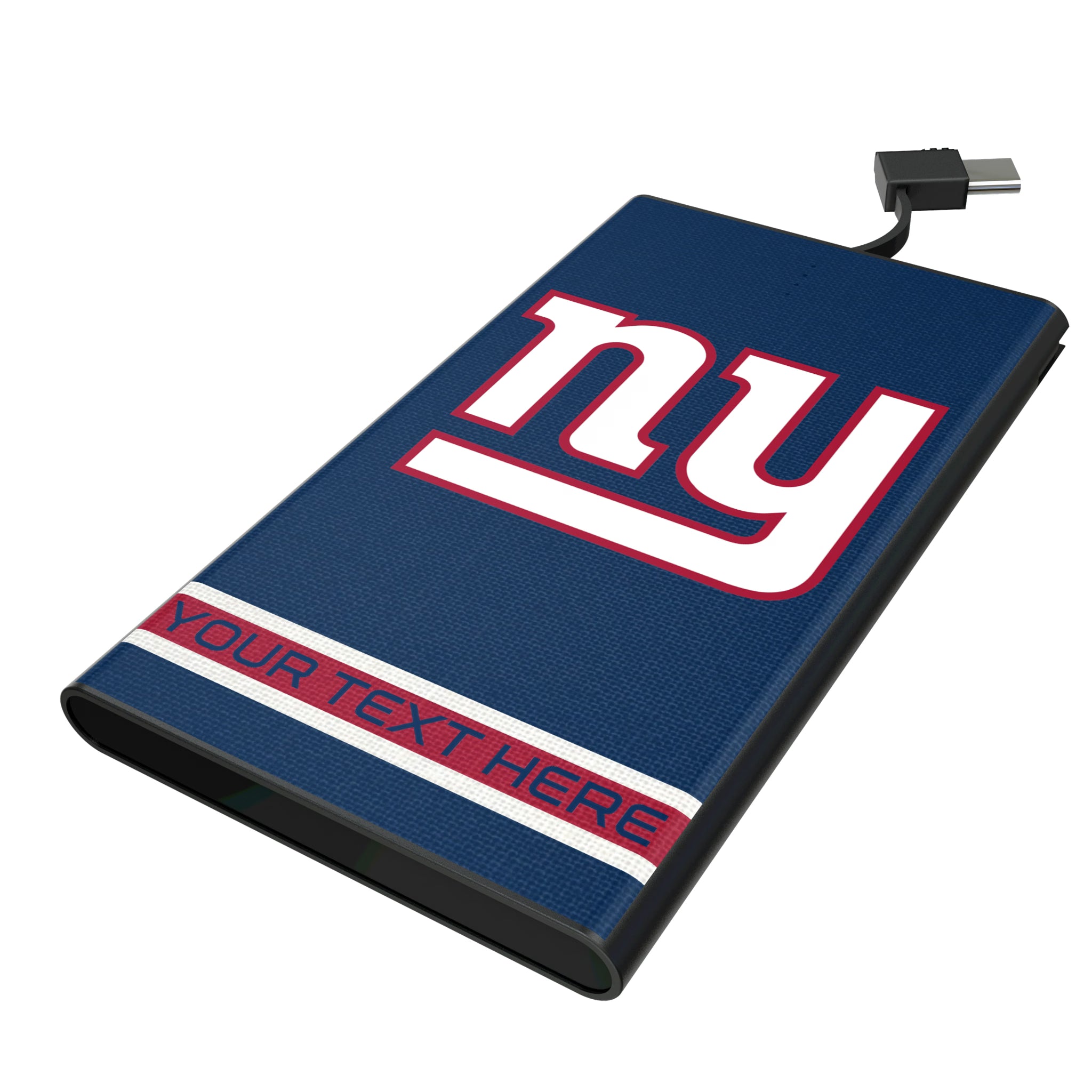New York Giants Personalized Stripe 5000mAh Flat Powerbank