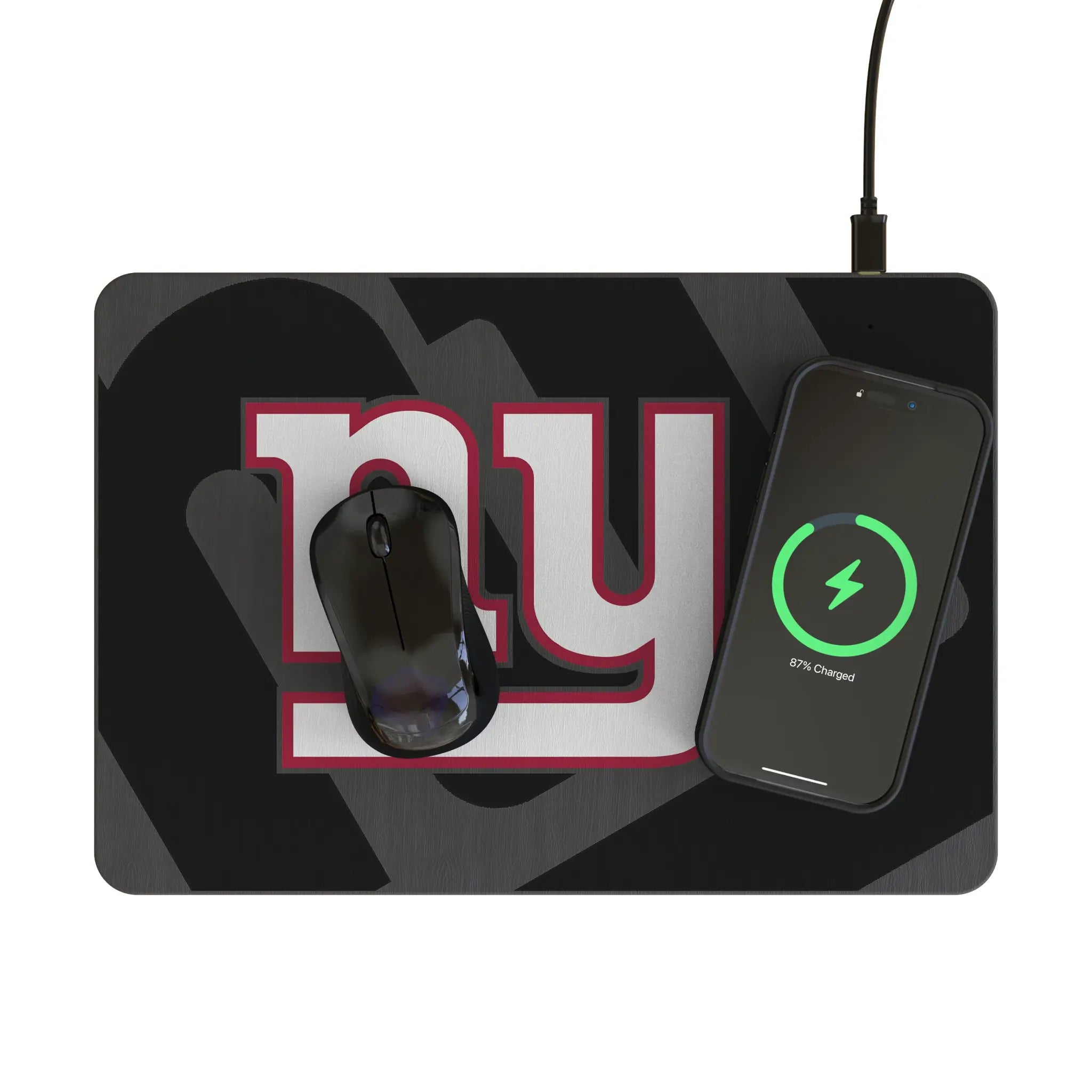 New York Giants Personalized Tilt 15-Watt Wireless Charger and Mouse Pad - Lifestyle