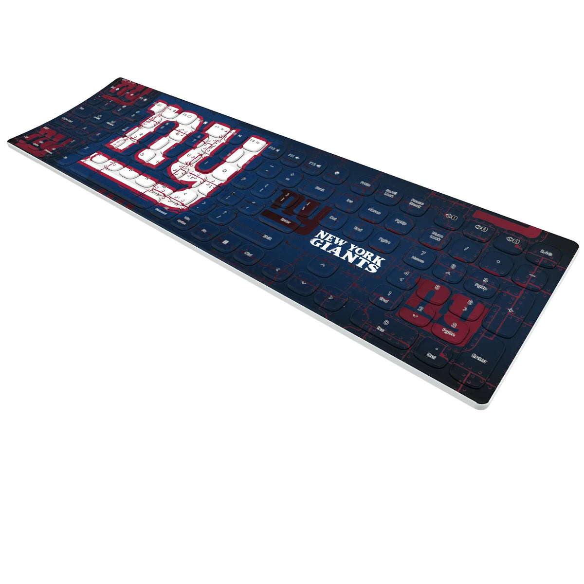 New York Giants Rivet KKB605 Curved Wireless Keyboard - Isometric View