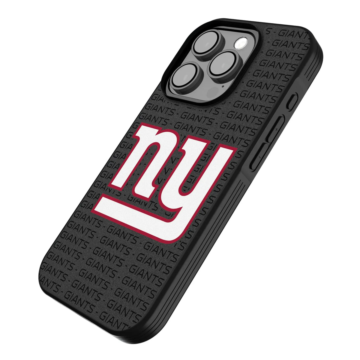 New York Giants Text Backdrop iPhone Bump Phone Case for Apple iPhone - Isometric View