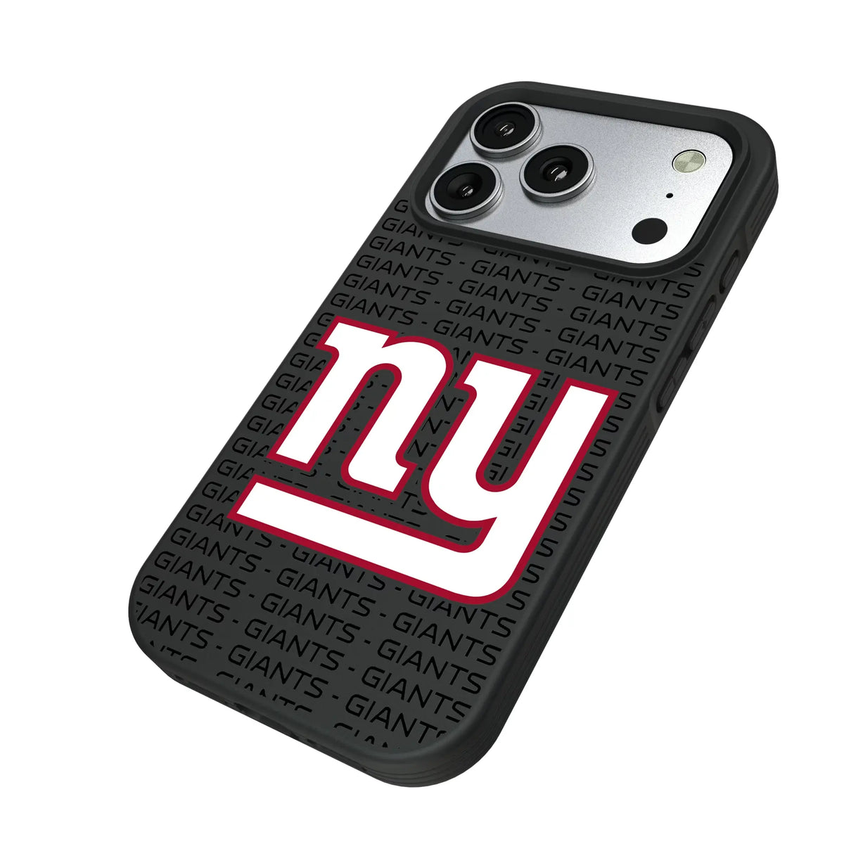 New York Giants Text Backdrop iPhone Bump Phone Case for Apple iPhone - Isometric View#Device_iPhone 17 Pro