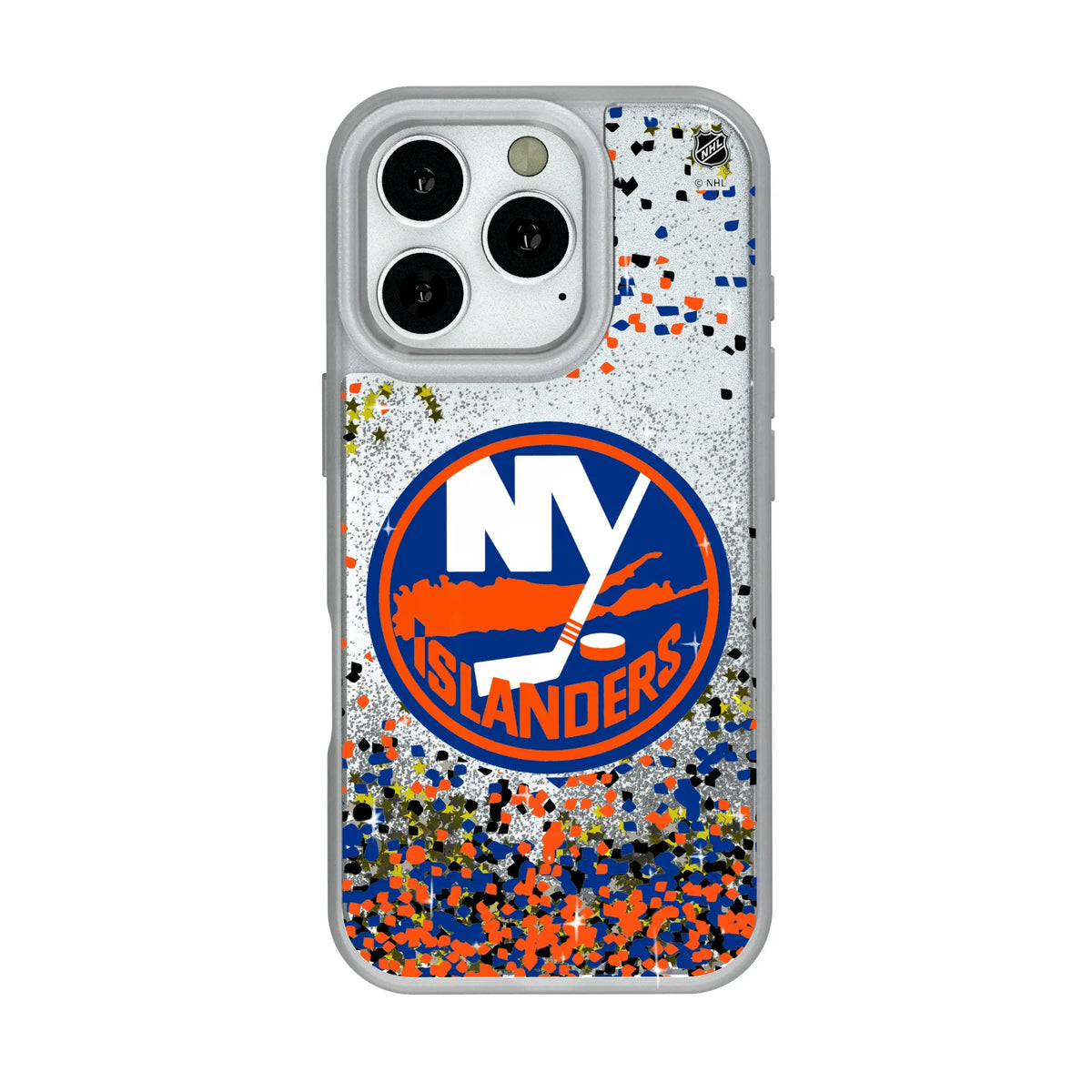 New York Islanders Confetti iPhone Glitter Phone Case for Apple iPhone#Device_iPhone 16 Pro