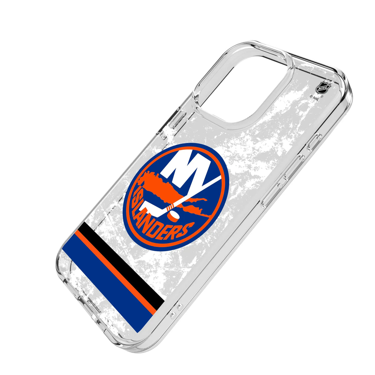 New York Islanders Ice Stripe iPhone Clear Phone Case for Apple iPhone - Isometric View