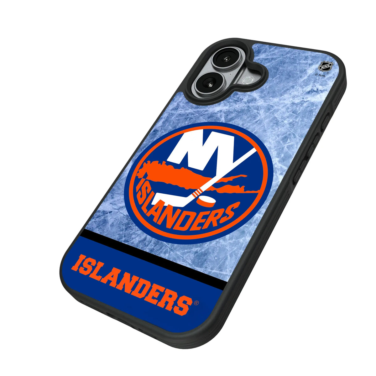 New York Islanders Ice Wordmark iPhone Bump Phone Case for Apple iPhone - Isometric View#Device_iPhone 17