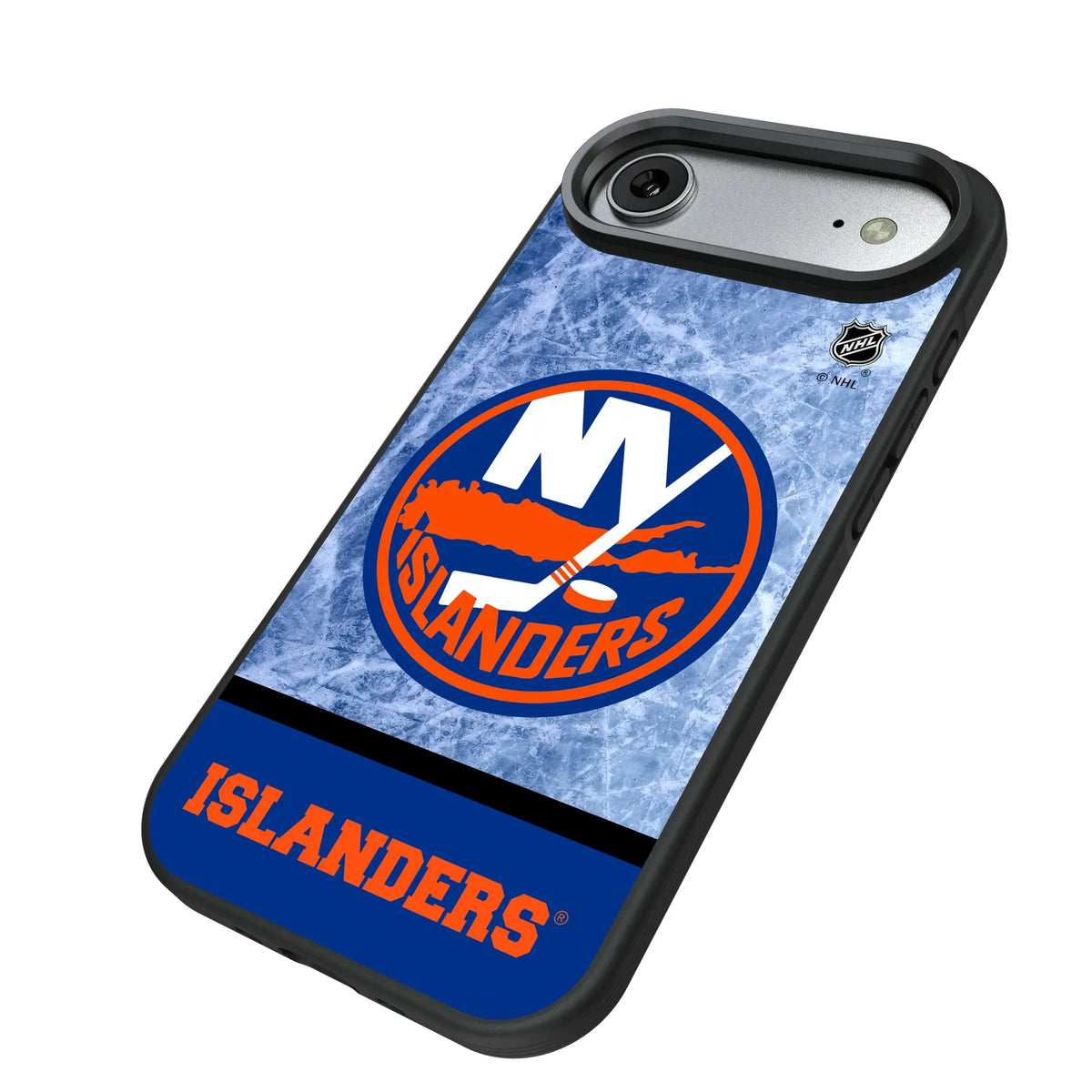 New York Islanders Ice Wordmark iPhone Bump Phone Case for Apple iPhone - Isometric View#Device_iPhone Air