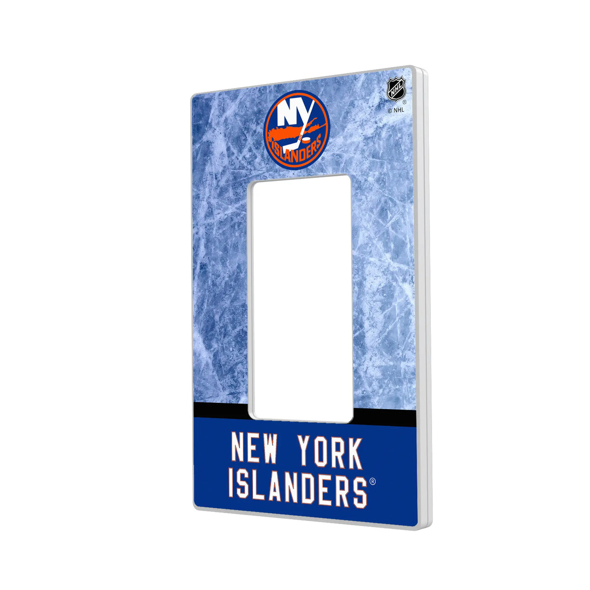 New York Islanders Ice Wordmark Hidden-Screw Light Switch Plate#Style_Single Rocker