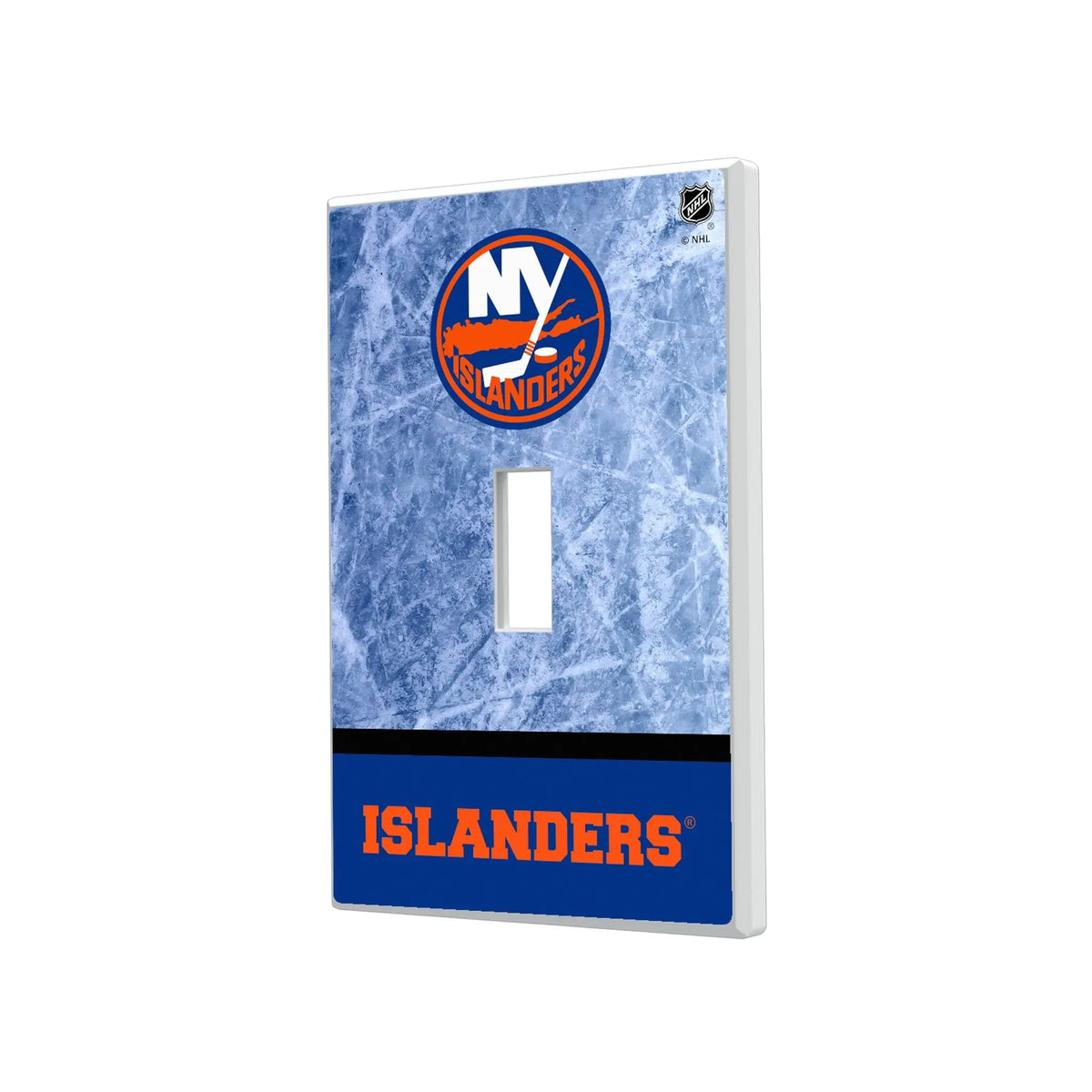 New York Islanders Ice Wordmark Hidden-Screw Light Switch Plate#Style_Single Toggle