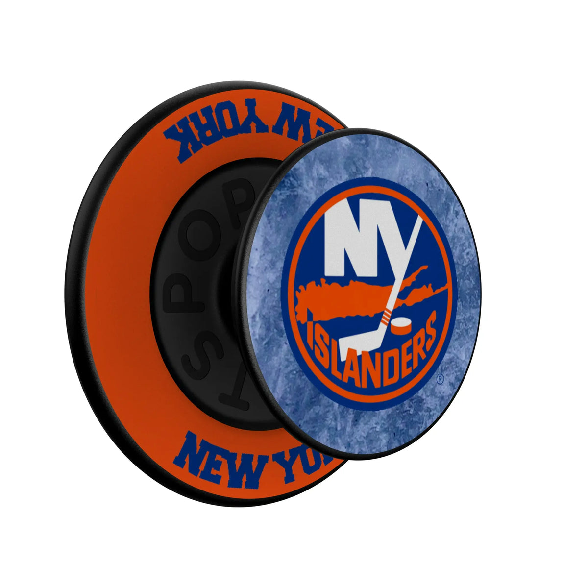 New York Islanders Ice Wordmark Popsockets Round Magnetic - Isometric View