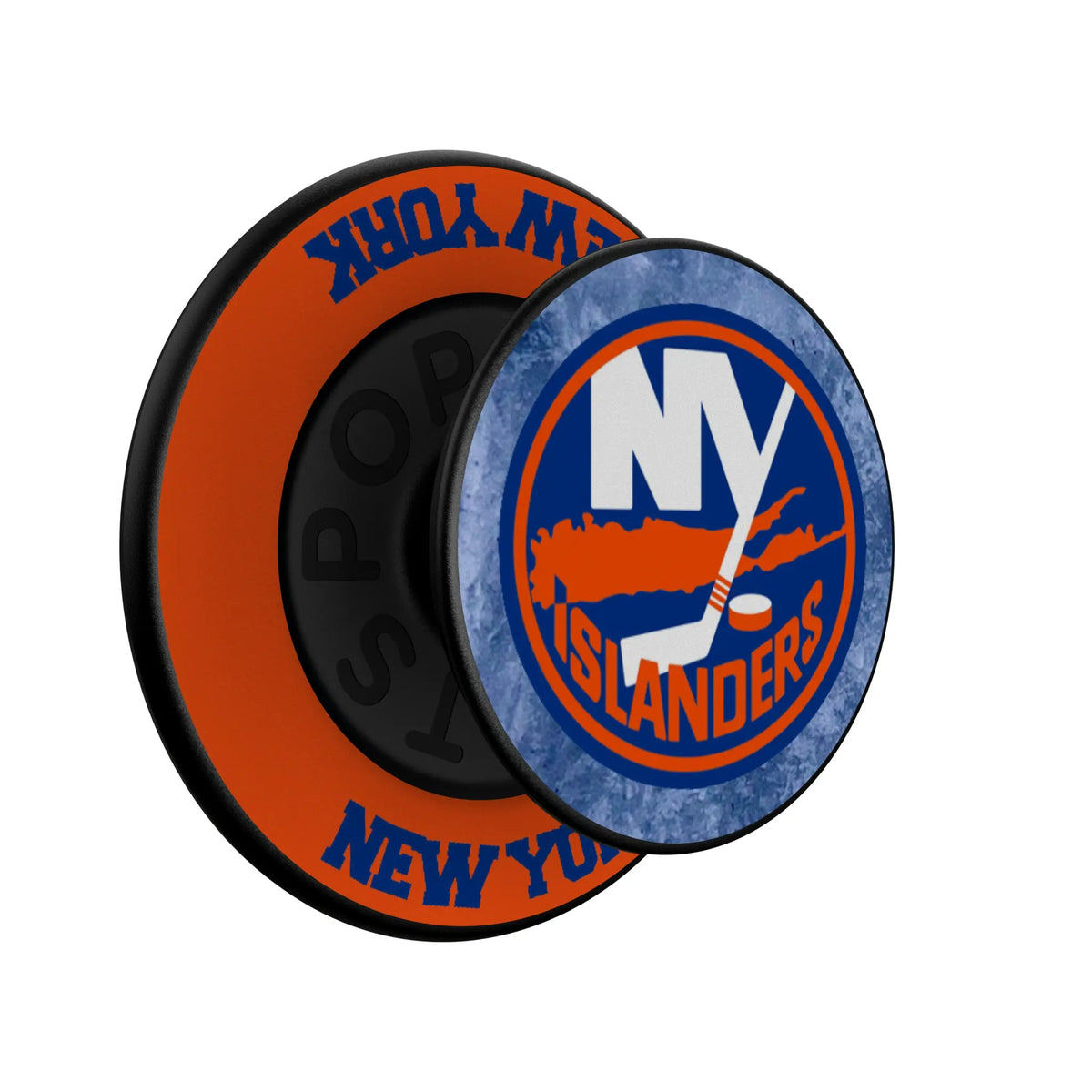 New York Islanders Ice Wordmark Popsockets Round Magnetic - Isometric View