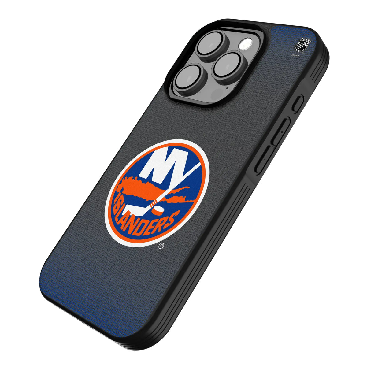 New York Islanders Linen iPhone Bump Phone Case for Apple iPhone - Isometric View