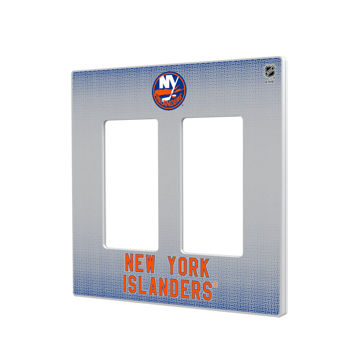 New York Islanders Linen Hidden-Screw Light Switch Plate#Style_Double Rocker