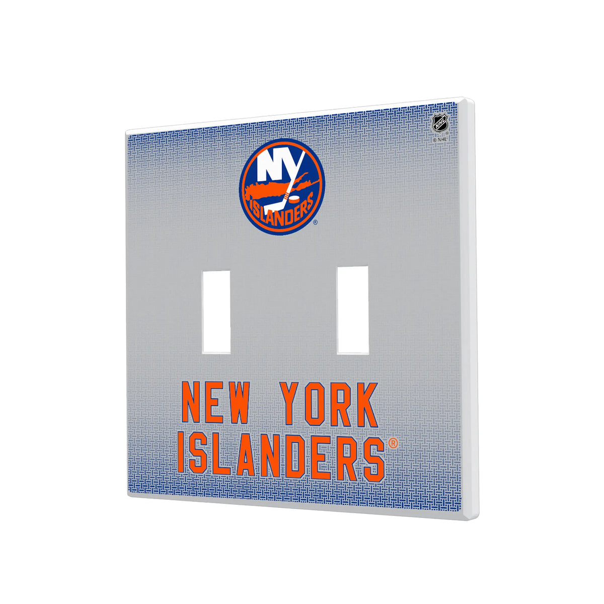 New York Islanders Linen Hidden-Screw Light Switch Plate#Style_Double Toggle