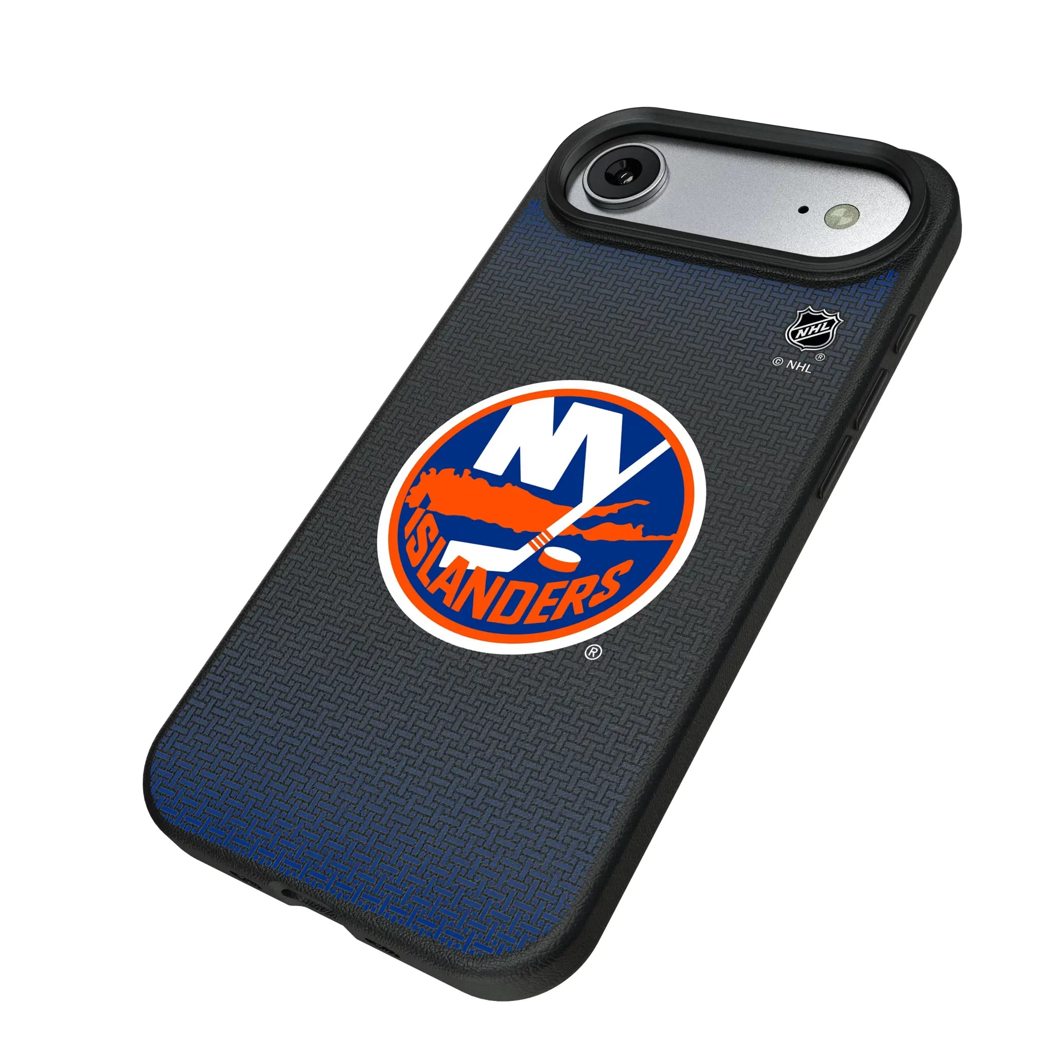 New York Islanders Linen iPhone MagSafe Compatible Phone Case for Apple iPhone - Isometric View#Device_iPhone Air